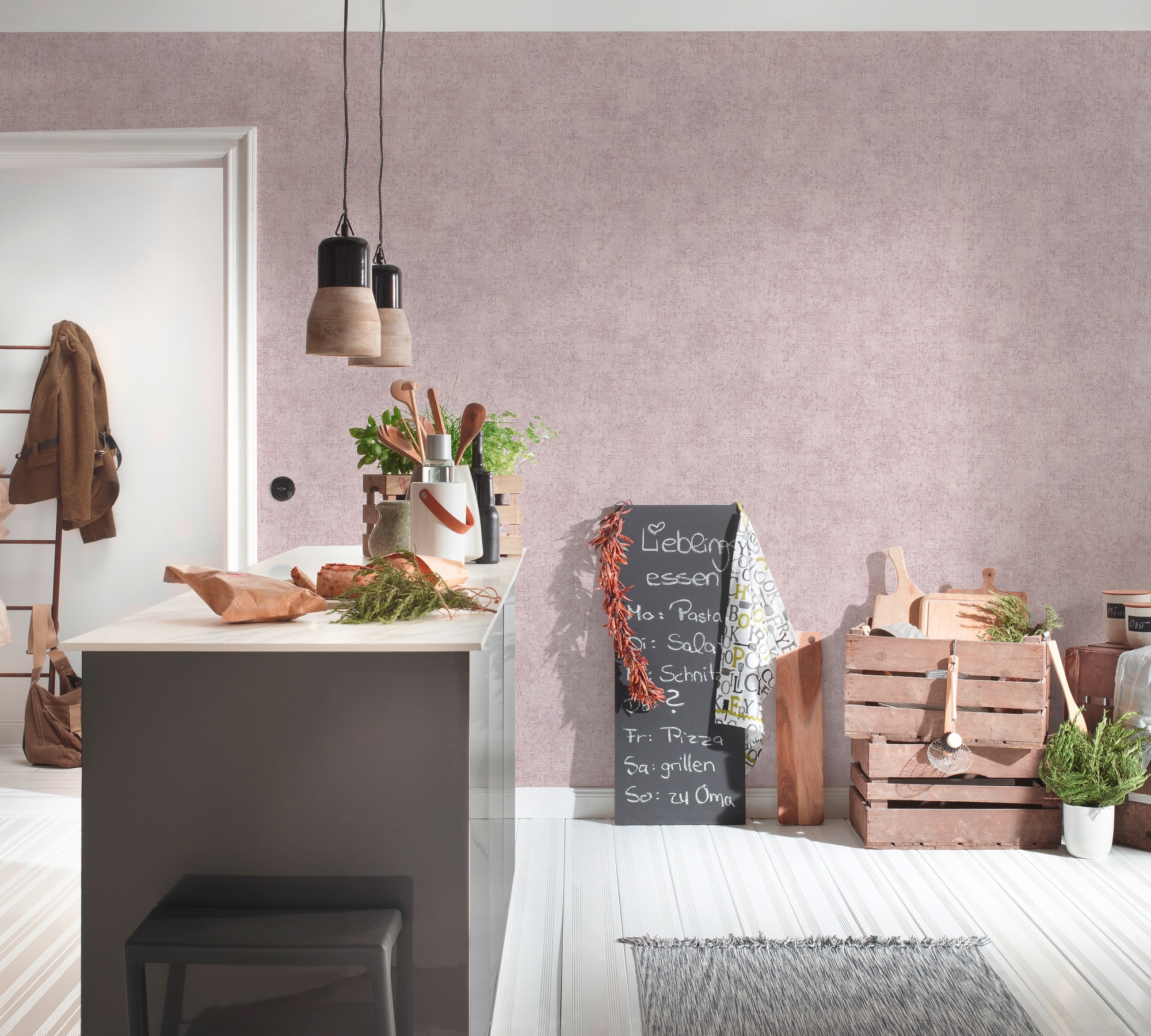 A.S. Création Vliestapete »Trendwall«, gemustert-Motiv-abstrakt, einfarbige Tapete Uni Tapeten Wohnzimmer Schlafzimmer Küche Flur Optik