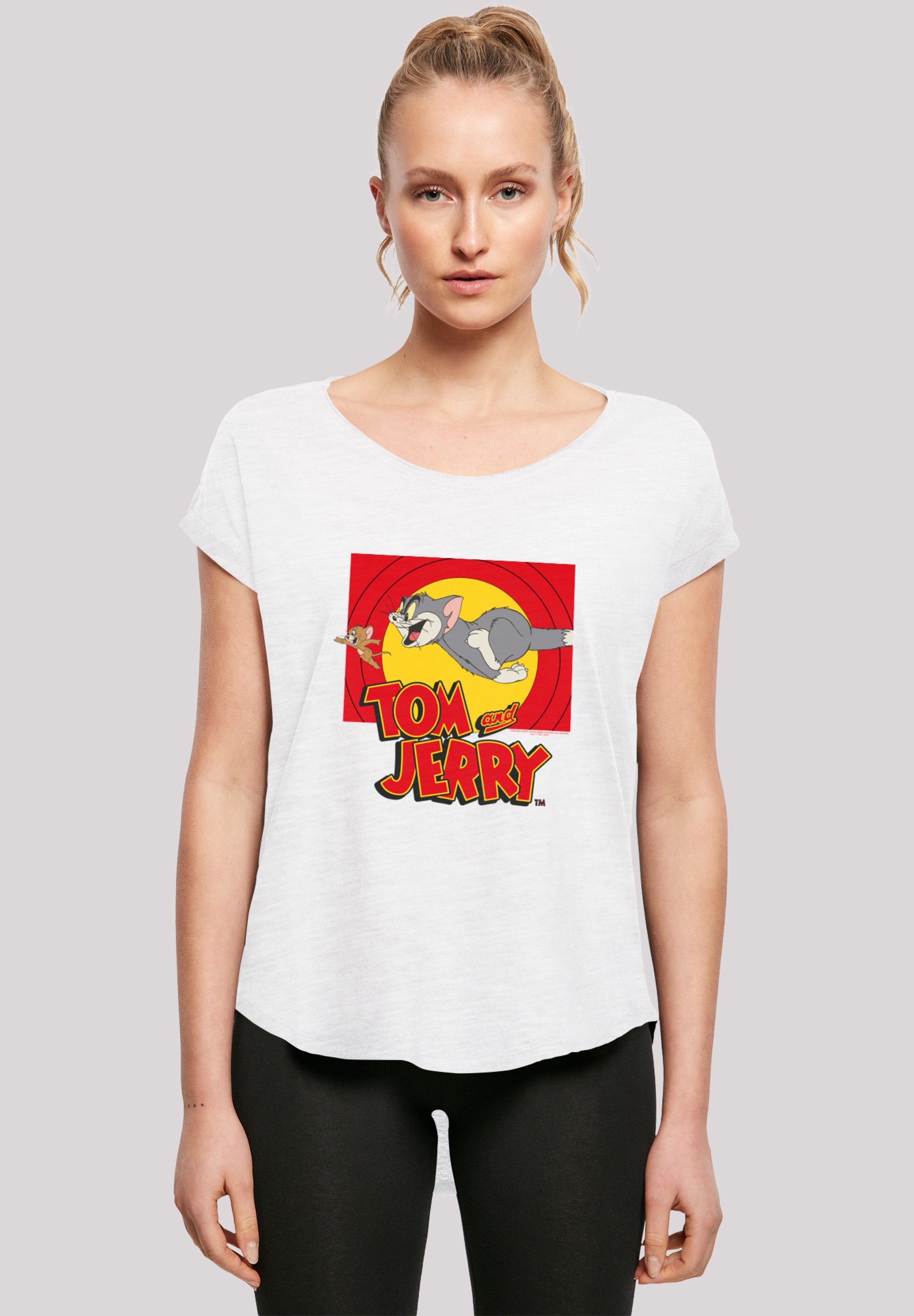 F4NT4STIC T-Shirt »Tom and Jerry TV Serie Chase Scene«, Damen,Premium Merch,Lang,Longshirt,Bedruckt