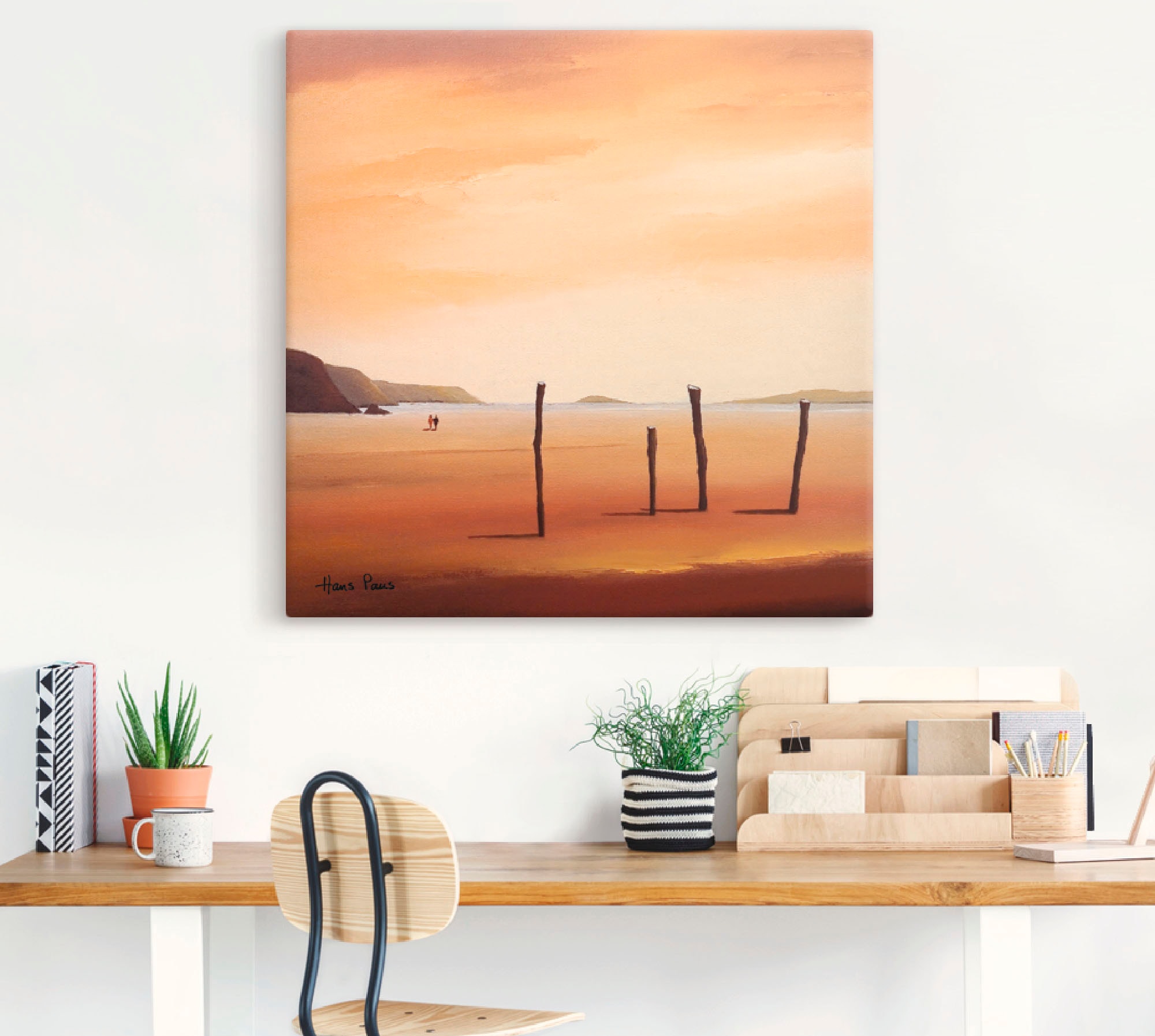 Artland Leinwandbild »Abend II«, Strand, (1 St.), auf Keilrahmen gespannt
