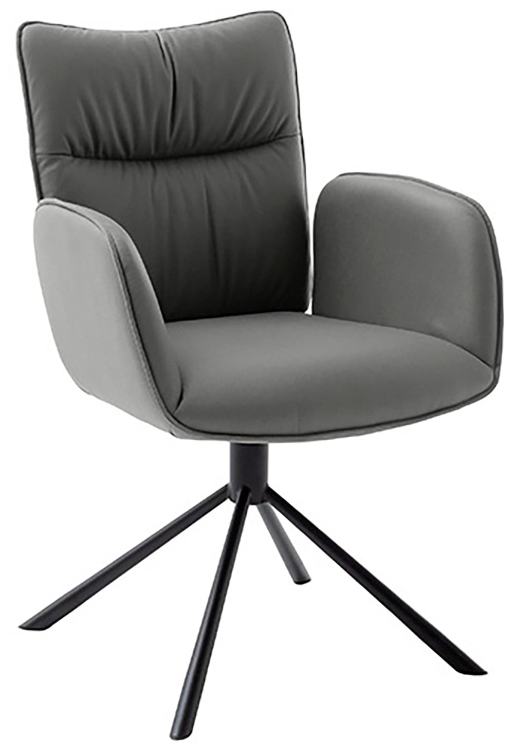 MCA furniture 4-Fußstuhl »MARIN Esszimmerstuhl (2er Set) - Stuhl«, (Set), 2 St., Microfaser, 360° drehbar, Metall schwarz, beweglichen Rücken, belastbar 120 kg