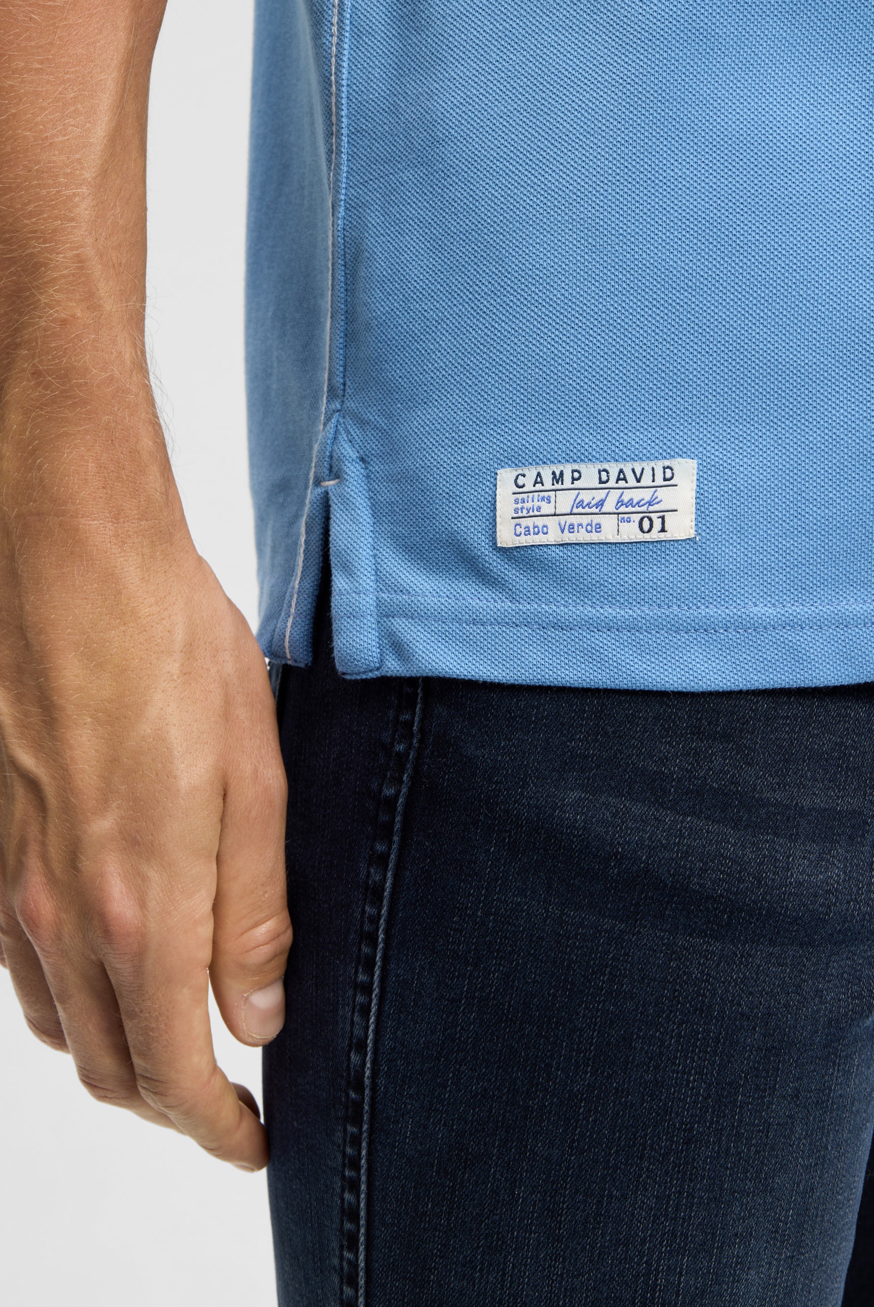 CAMP DAVID Poloshirt mit Seitenschlitze