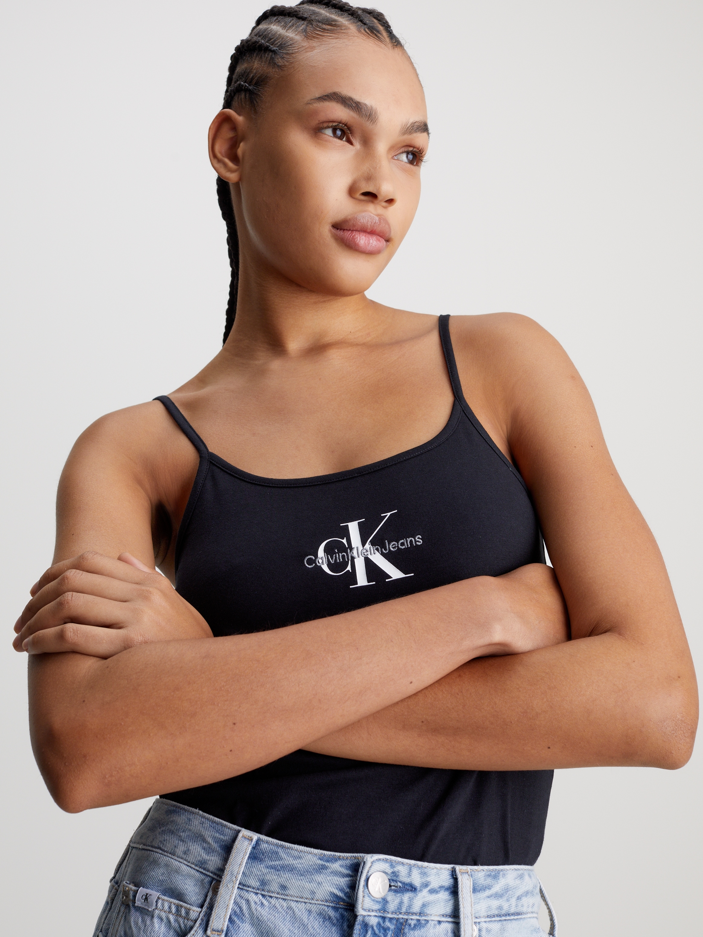 Calvin Klein Jeans T-Shirt »MONOLOGO STRAPPY TANK TOP«, mit Logomarkenpatch