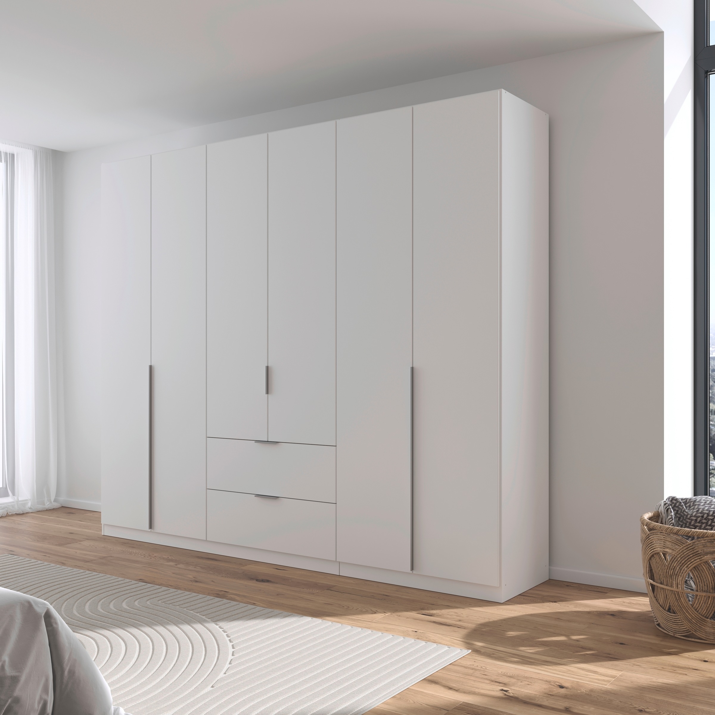 rauch Drehtürenschrank »Kleiderschrank Schrank Garderobe AGORDO mit Dekor- oder Hochglanzfront«, mit Außenschubkästen, in 6 Breiten und 2 Höhen MADE IN GERMANY