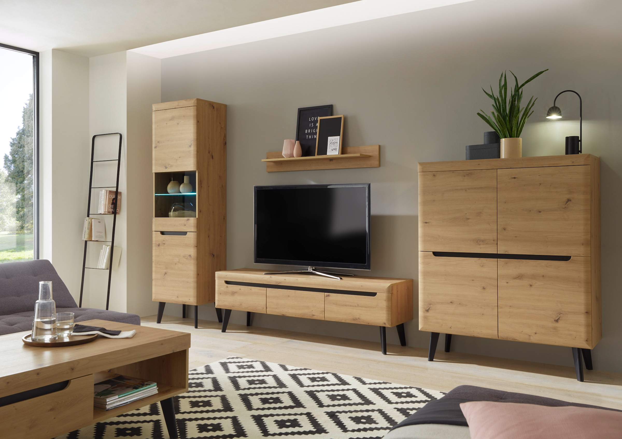 INOSIGN Wohnwand »Torge, Anbauwand, Schrankwand, Mediawand, Wohnzimmer-Set«, (Set, 4 St.)