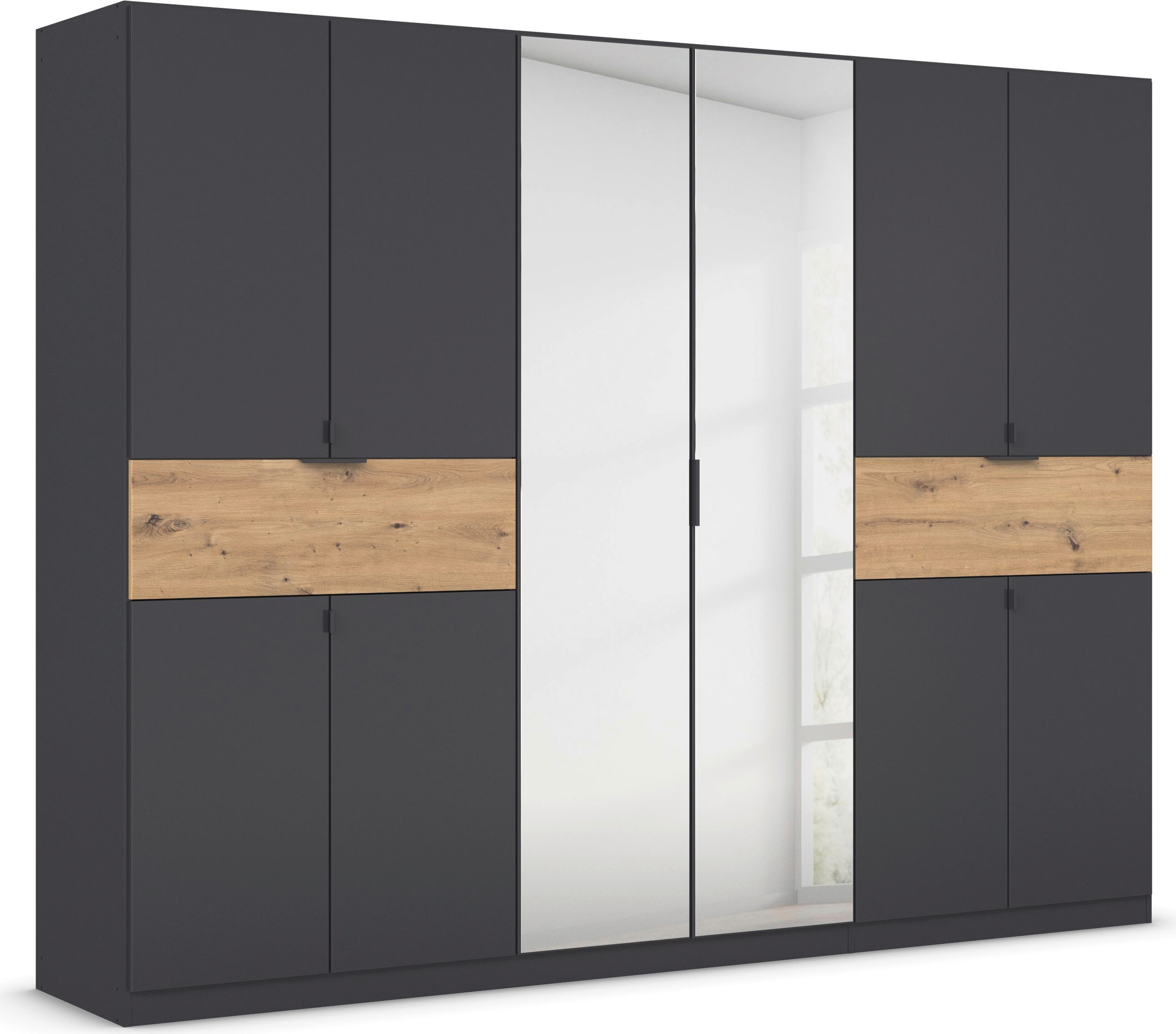 rauch Drehtürenschrank "Kleiderschrank Schrank Garderobe Wäscheschrank TICAO" Schubladen in der Höhe variabel positionierbar, mit 2 geräumigen Schubladen, viel Stauraum MADE IN GERMANY