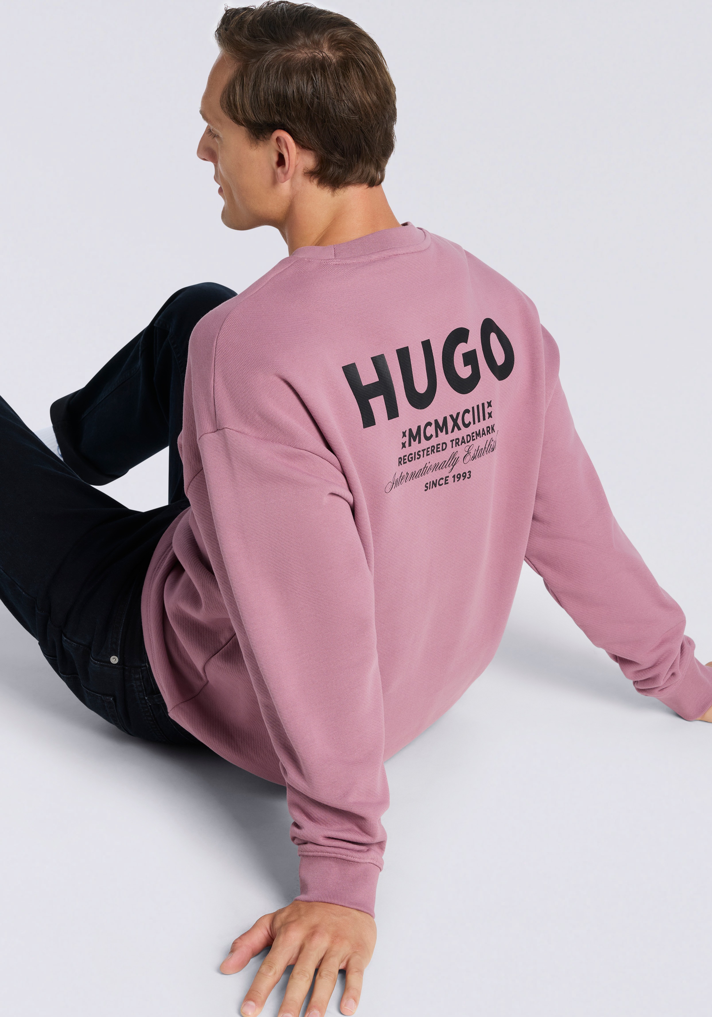 Thumbnail - HUGO Blue Sweatshirt "Naviu" mit Rückendruck