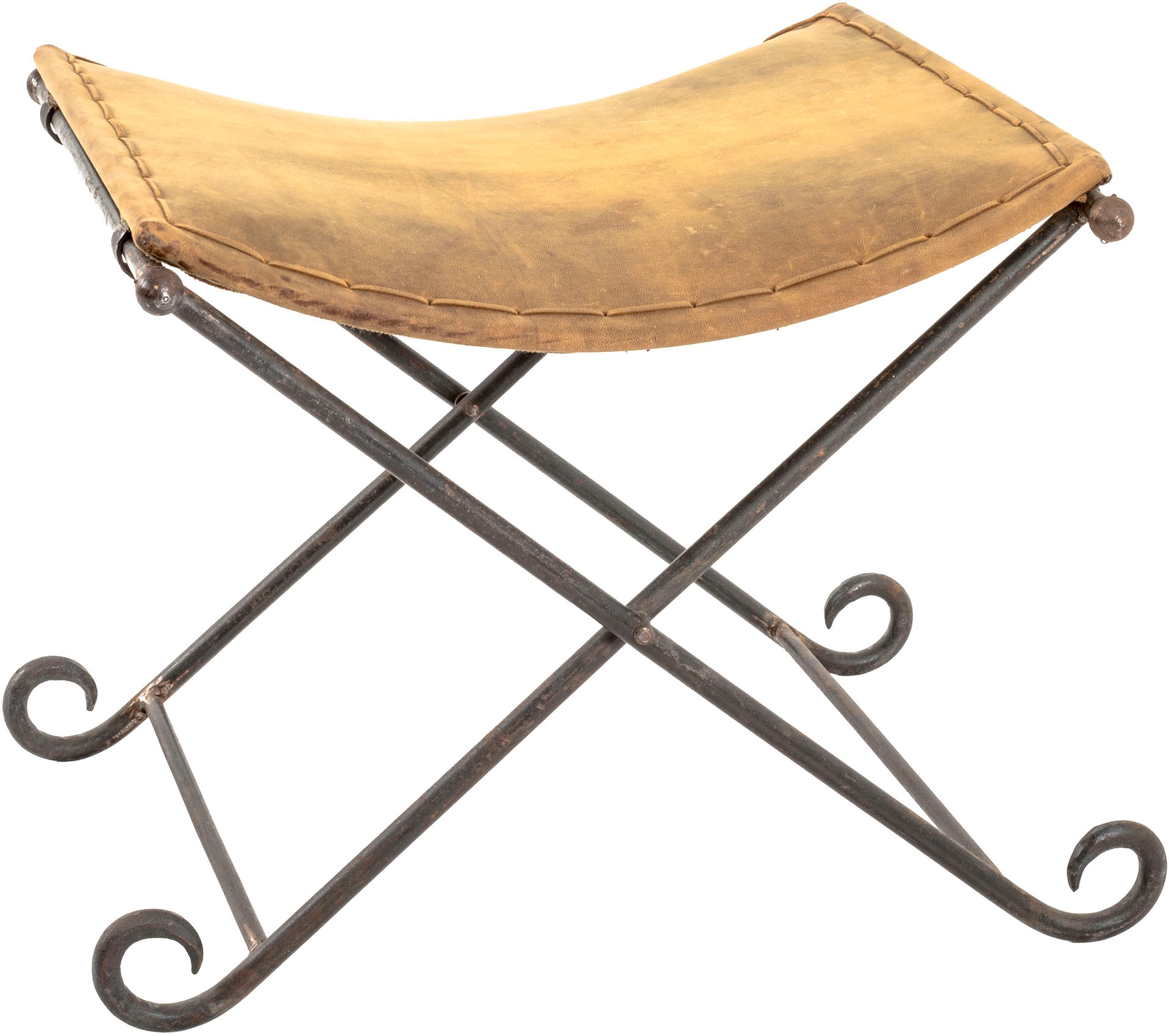 HAKU Hocker »Pouf, Schemel, Stockerl« rechteckig - aus Leder Braun - B/T/H 58/50/49 cm