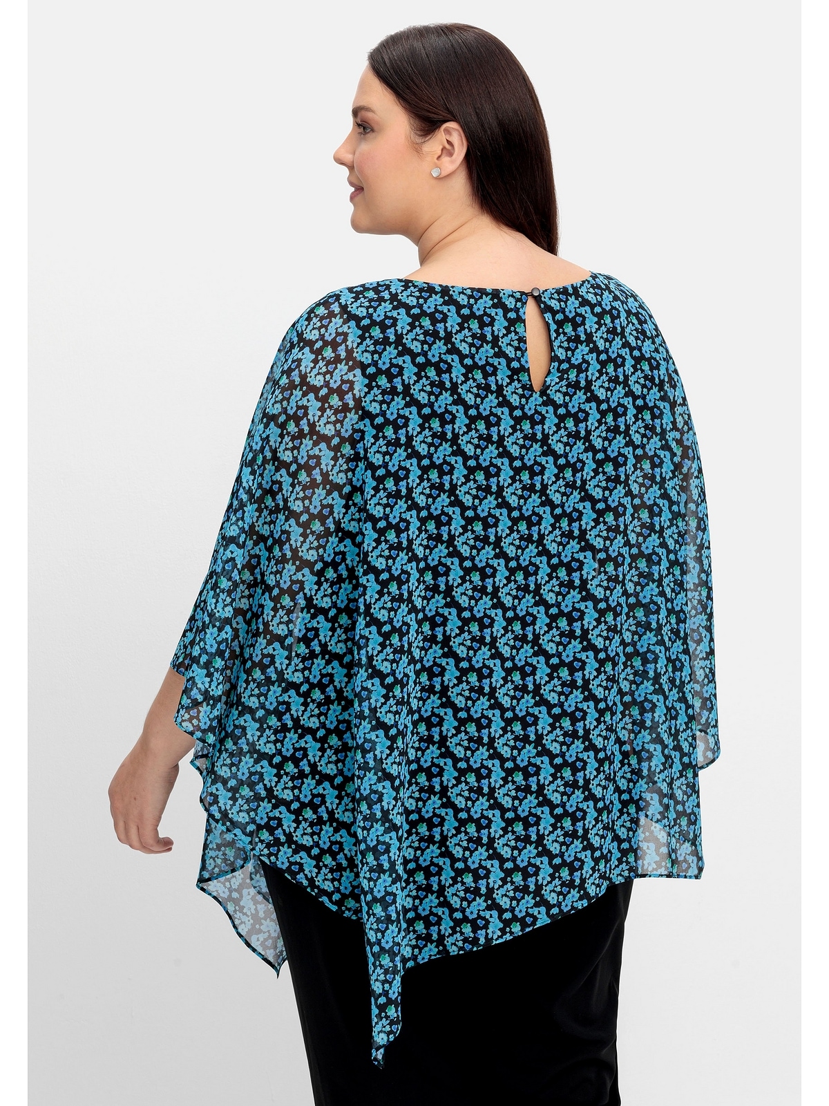 Sheego Chiffontunika "Große Größen", im Poncho-Stil, mit Untertop günstig online kaufen