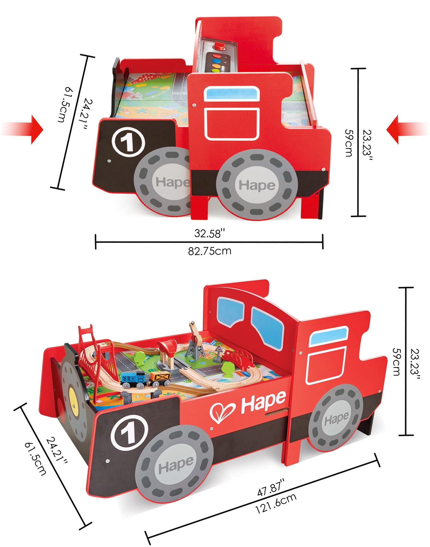 Hape Spieltisch »Aufklappbarer Eisenbahntisch«, mit lustigen Licht- und Soundeffekten