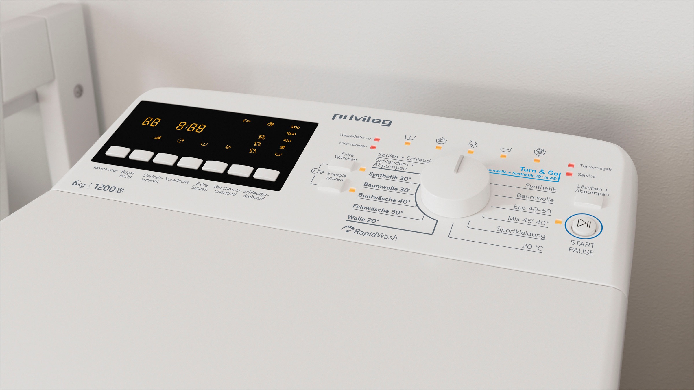 Privileg Waschmaschine Toplader »PWT Class B6S6 N«, 6 kg, 1200 U/min, Water Balance Plus