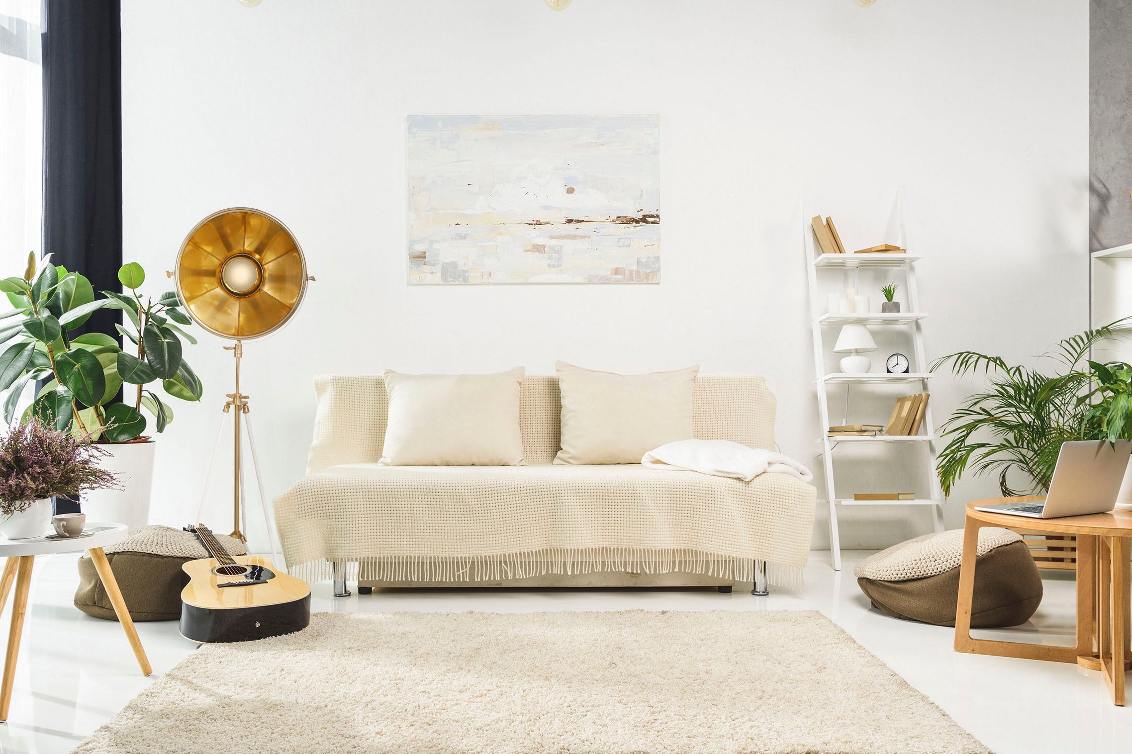 KAYOOM Stehlampe "Bowie", beige, H: 142,5cm, 2 Stk., Leuchten, modern, hochwertig, justierbar, Stehlampe