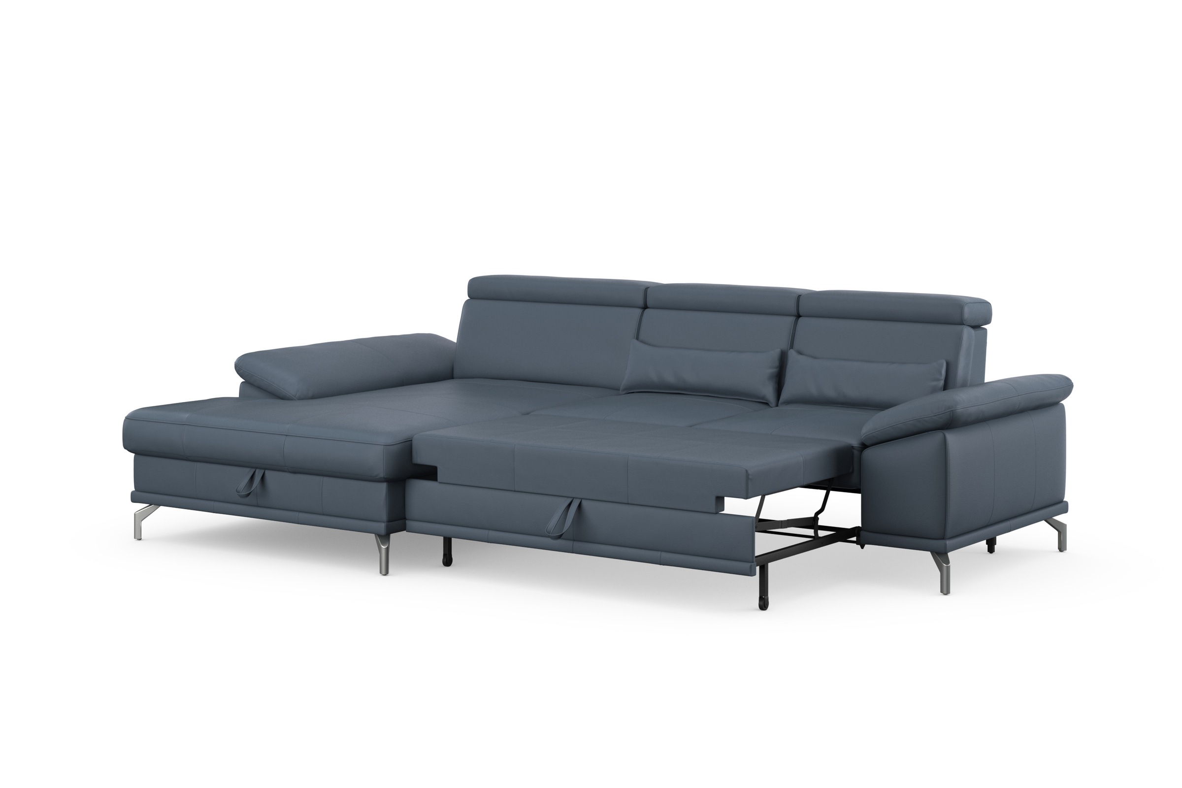 sit&more Ecksofa »Cabrio L-Form, mit Sitztiefenverstellung, Arm- und Kopfteilverstellung«, 2 Nierenkissen, Federkern, optional Bettfunktion und Stauraum