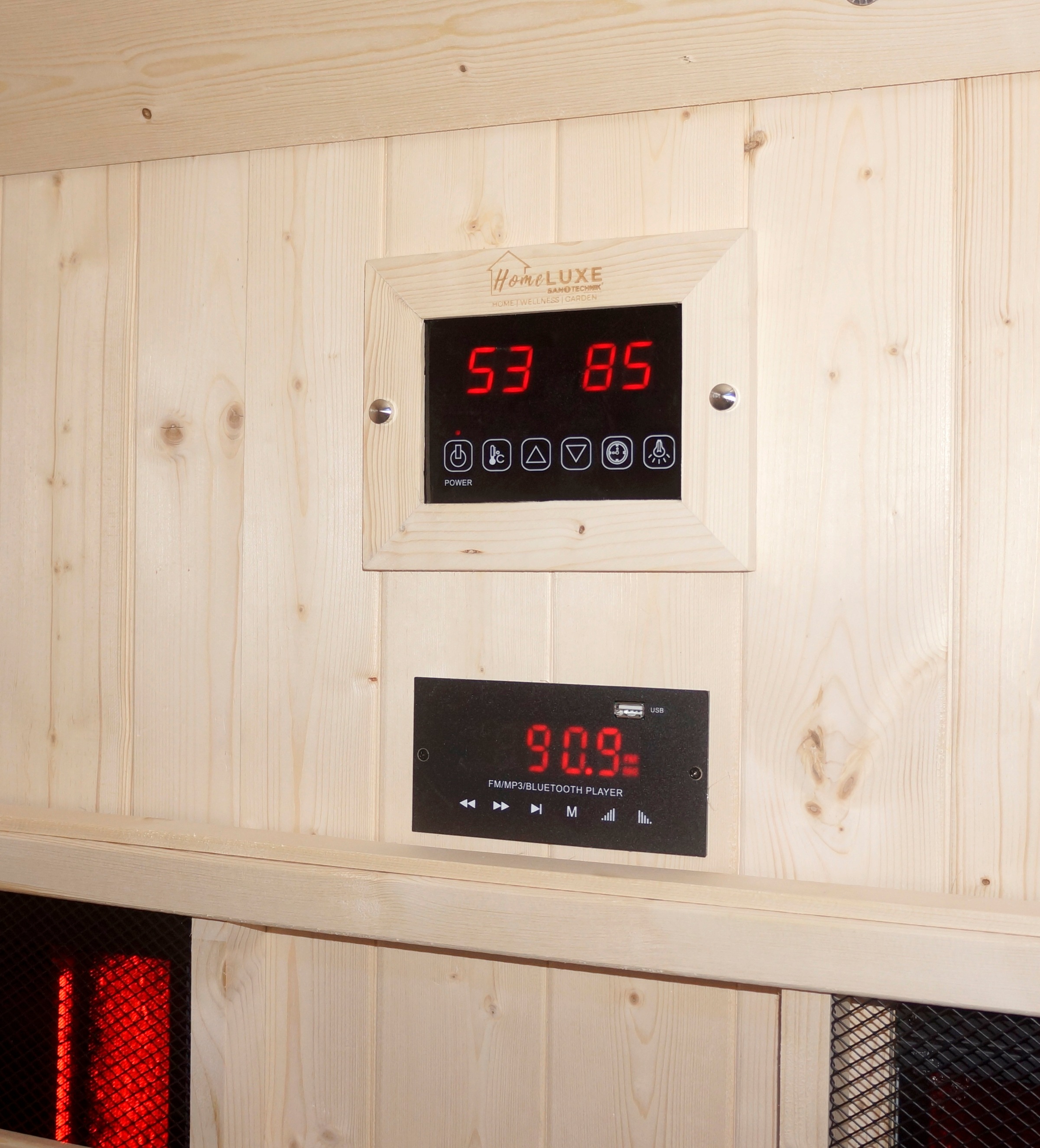 Sanotechnik Sauna »»LAHTI« Außensauna mit Infrarotkabine« geeignet für 6 Personen, Fichetnholz