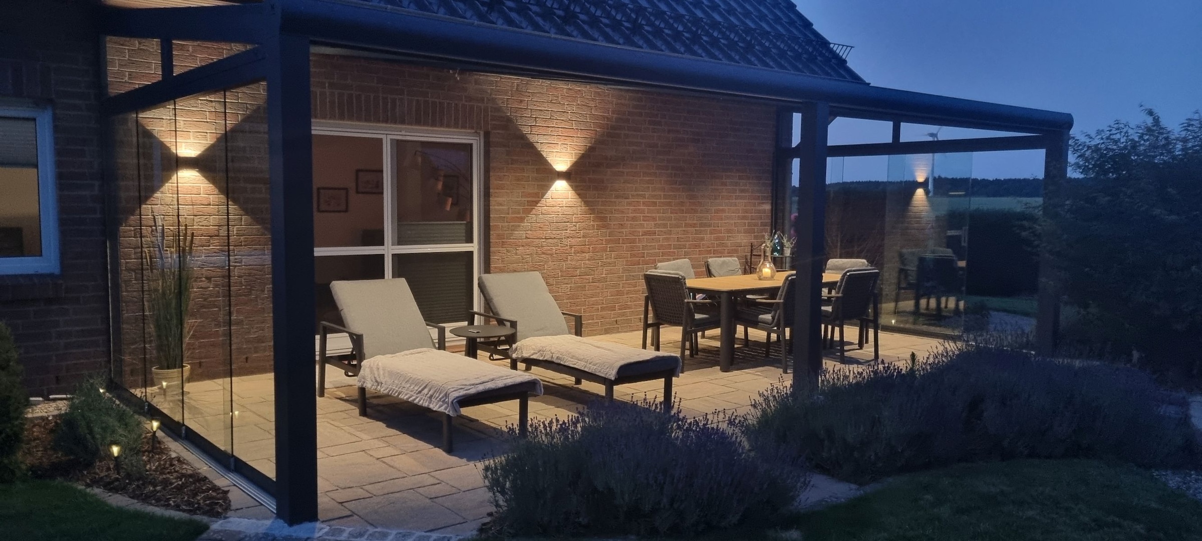 Ambiente Haus Garten-Essgruppe »Garten 6er Set 220x95cm grau« Set, Tisch und 6 Stühle, 7 tlg.