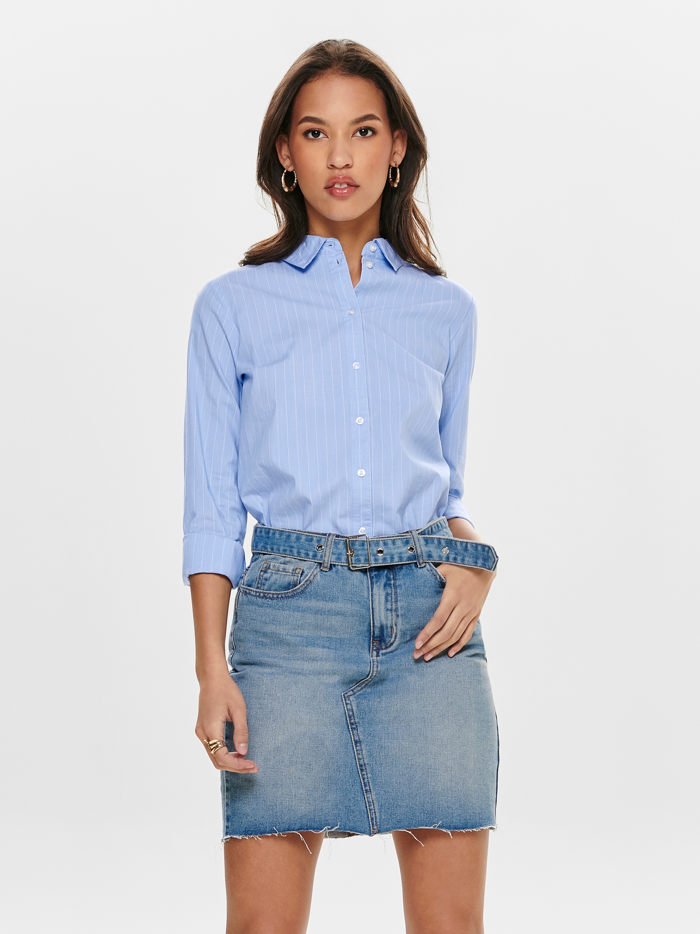 JDY Hemdbluse "JDYMIO L/S SHIRT WVN NOOS", unifarben oder gestreift günstig online kaufen