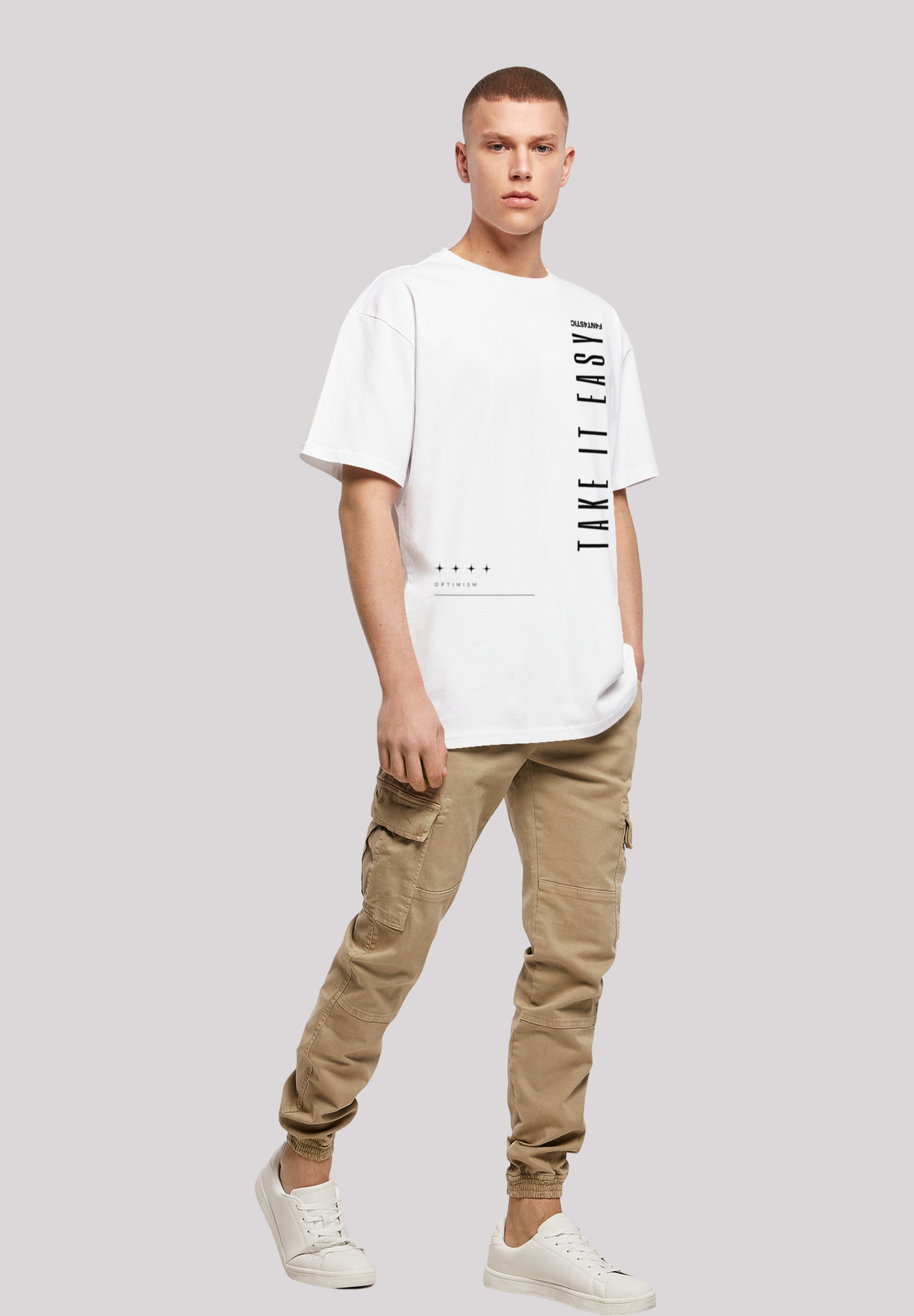 F4NT4STIC T-Shirt »Take It Easy OVERSIZE TEE«, Print