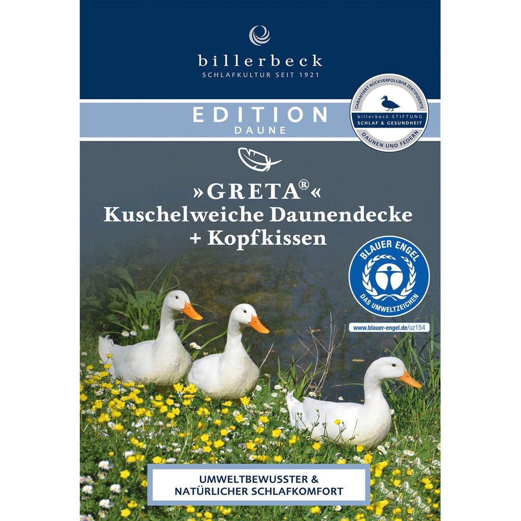 billerbeck Federkopfkissen »E14 Greta«, (1 St.)