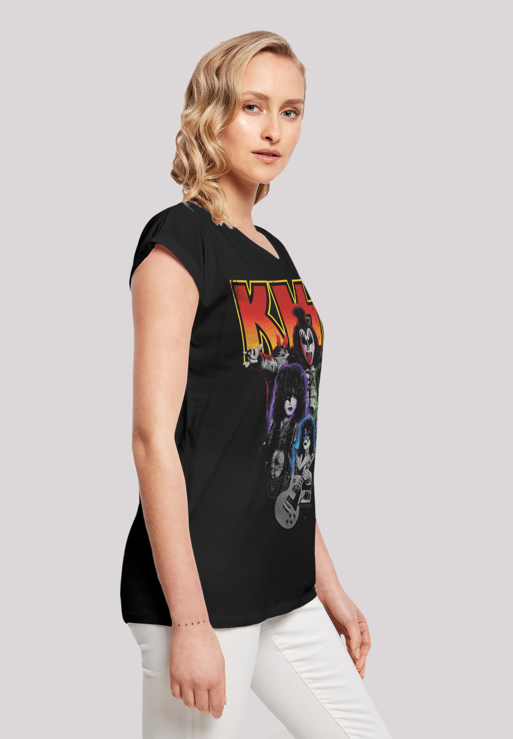 F4NT4STIC T-Shirt »Kiss Rock Band Neon«, Premium Qualität, Musik, By Rock Off