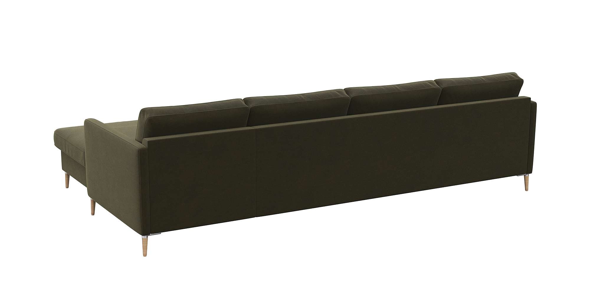FLEXLUX Ecksofa »Fiore, L-Form, bequem und komfortabel durch hochwertigem Sitzaufbau«, schmale Armlehnen, Kaltschaum, Füße Alu+ Eiche