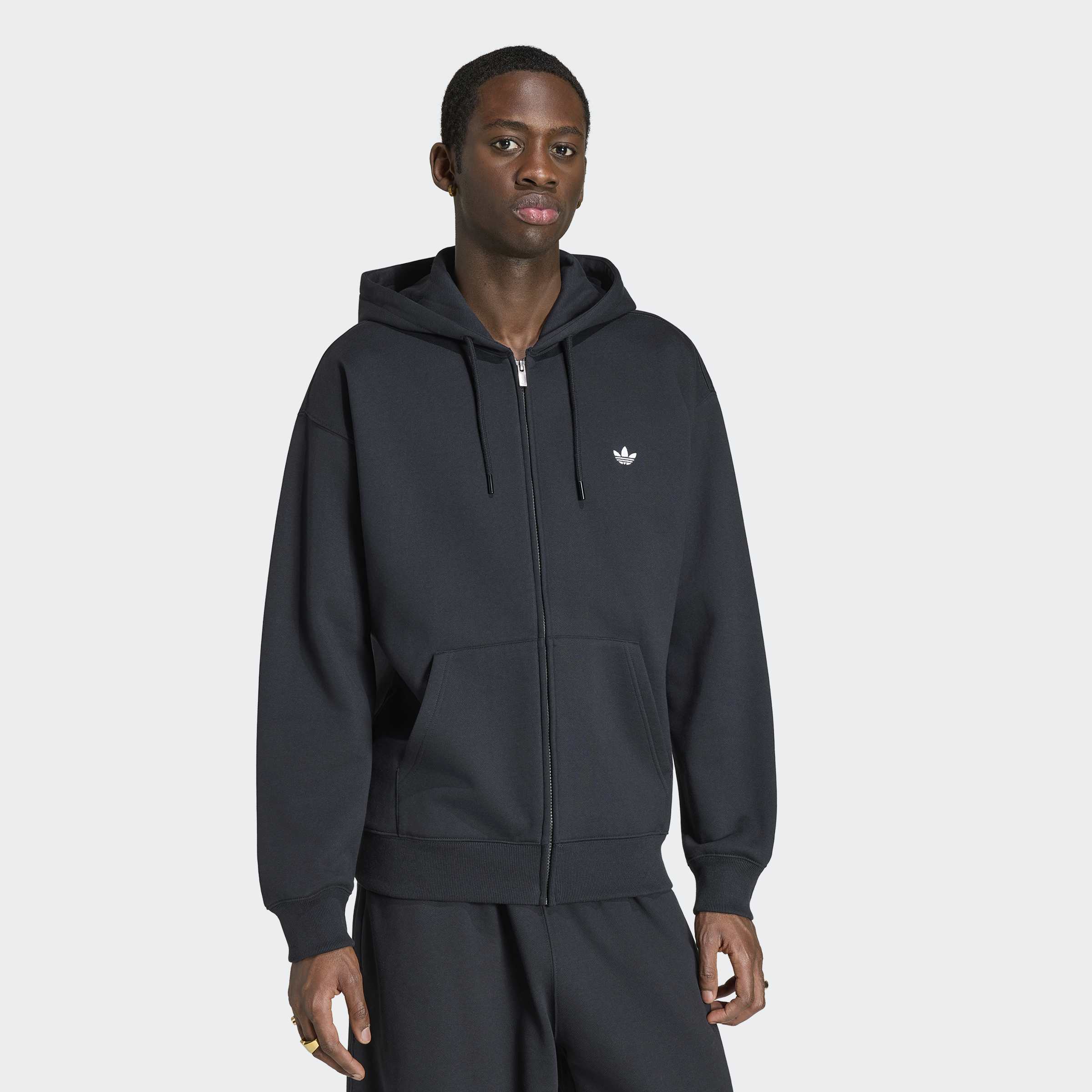 adidas Originals Kapuzensweatshirt "TREFOIL ESSENTIALS HOODIE, LOCKER GESCHNITTEN, MIT DURCHGEHENDEM REISS", mit Kordel, in normaler Länge