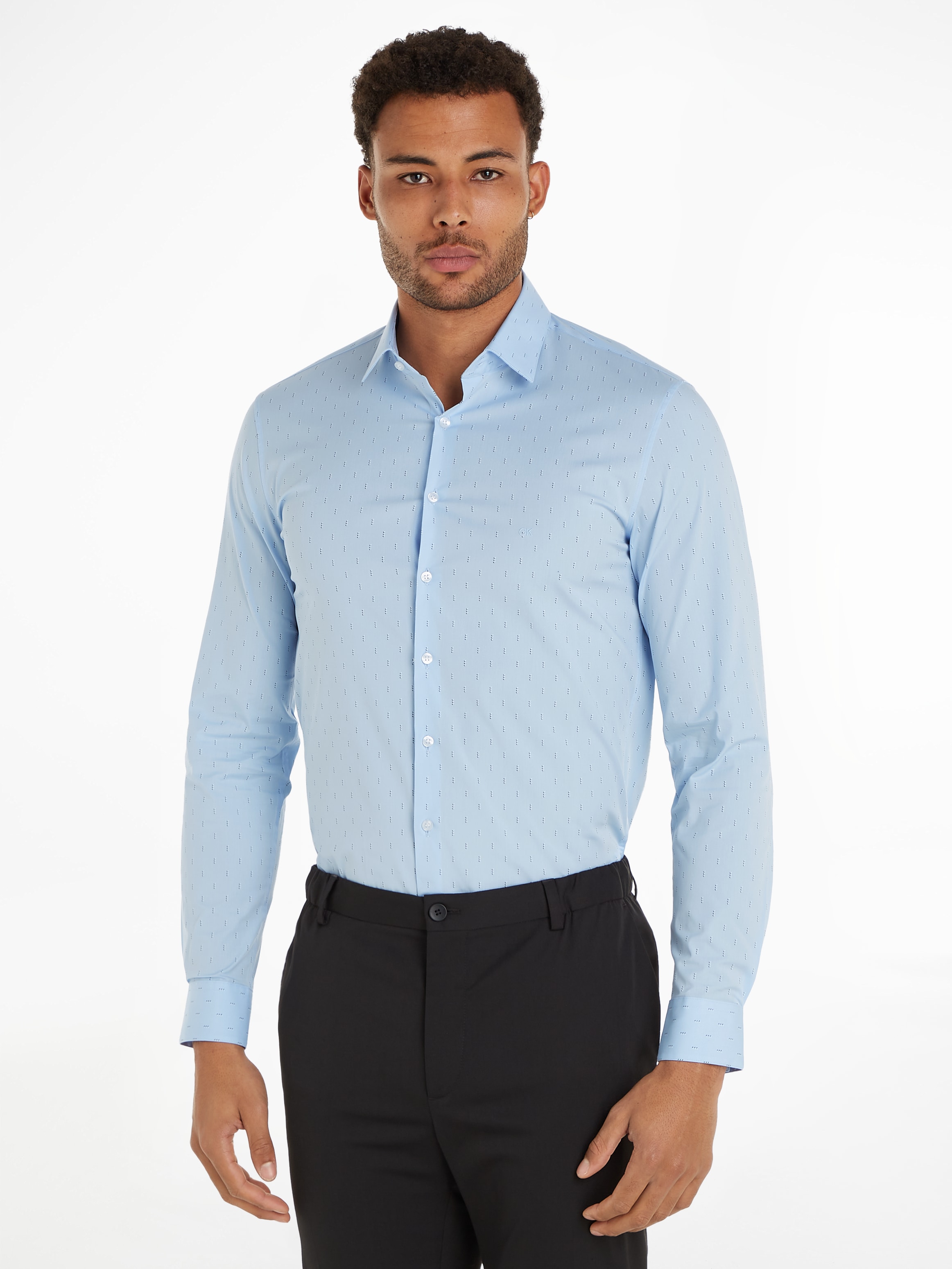 Calvin Klein Langarmhemd "POPLIN LEAF PRINT SLIM SHIRT" günstig online kaufen