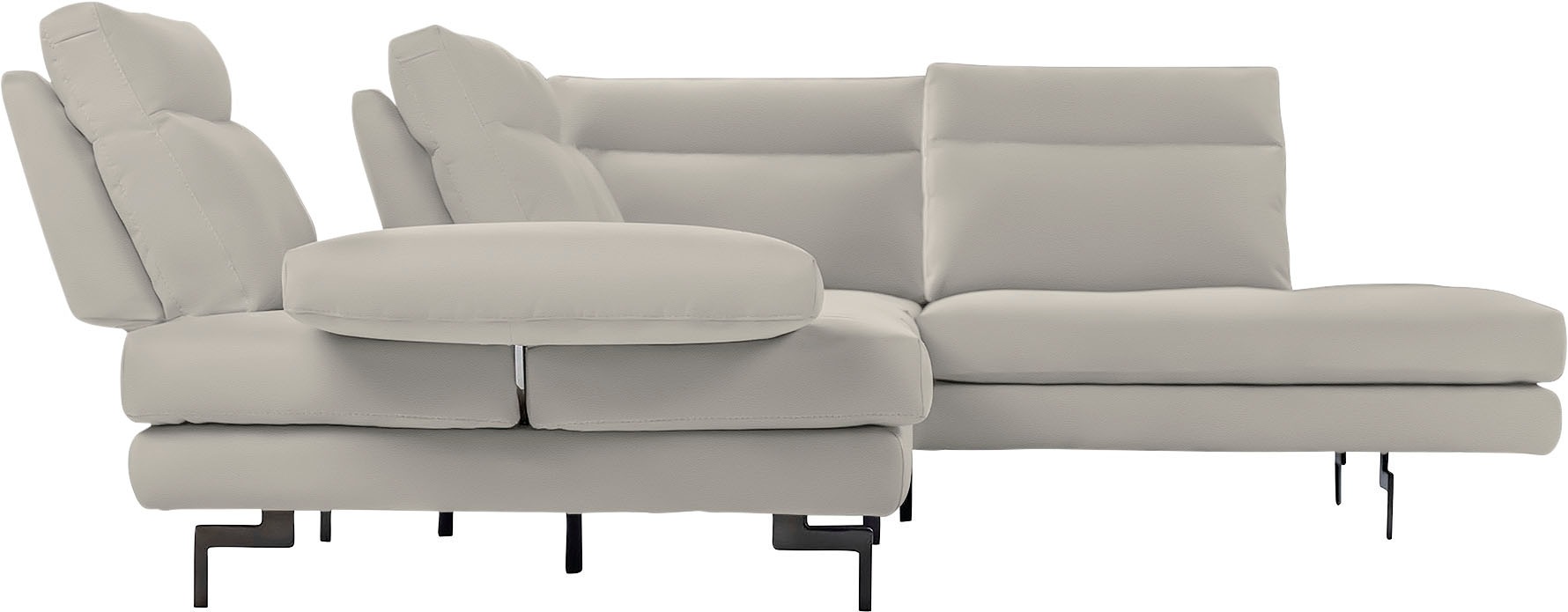CALIA ITALIA Ecksofa »Toby Wing, L-Form, Designsofa mit sensationellem Sitzkomfort«, Sitztiefenverstellung, funktionale Ecke, Füße in schwarz matt