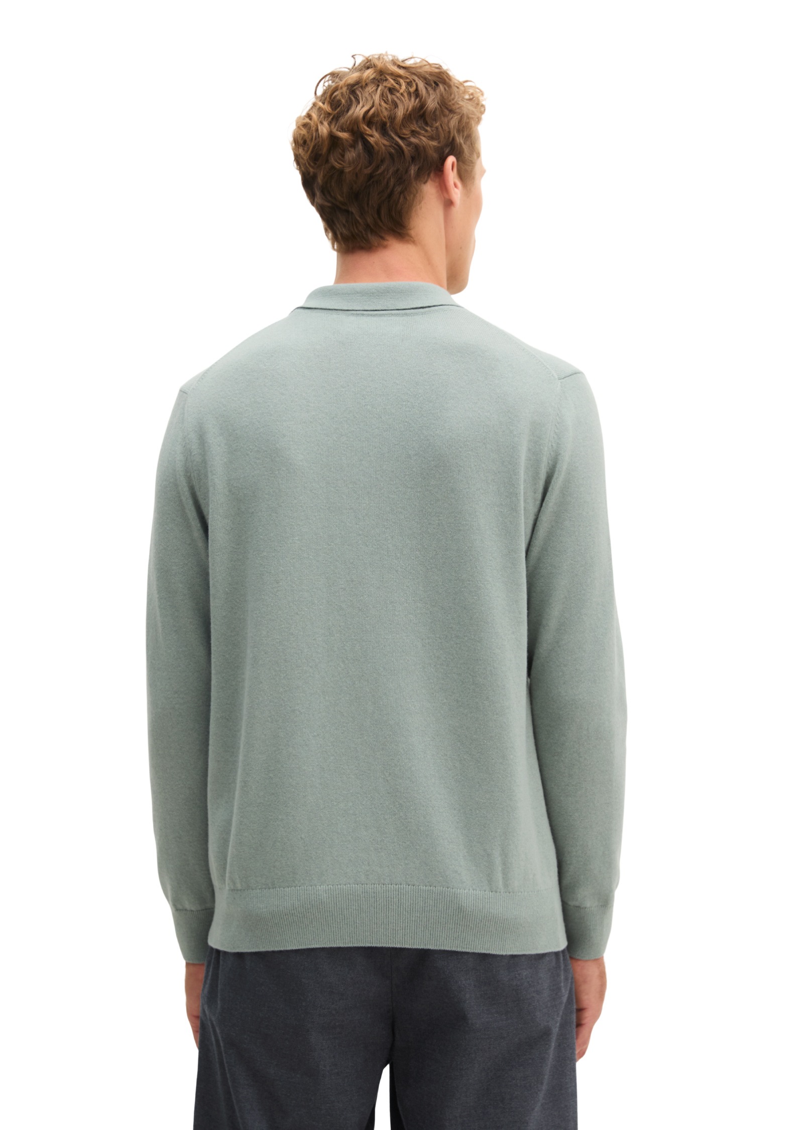 Marc O'Polo Langarm-Poloshirt »aus softem Bio-Bauwoll-Schurwoll-Mix«