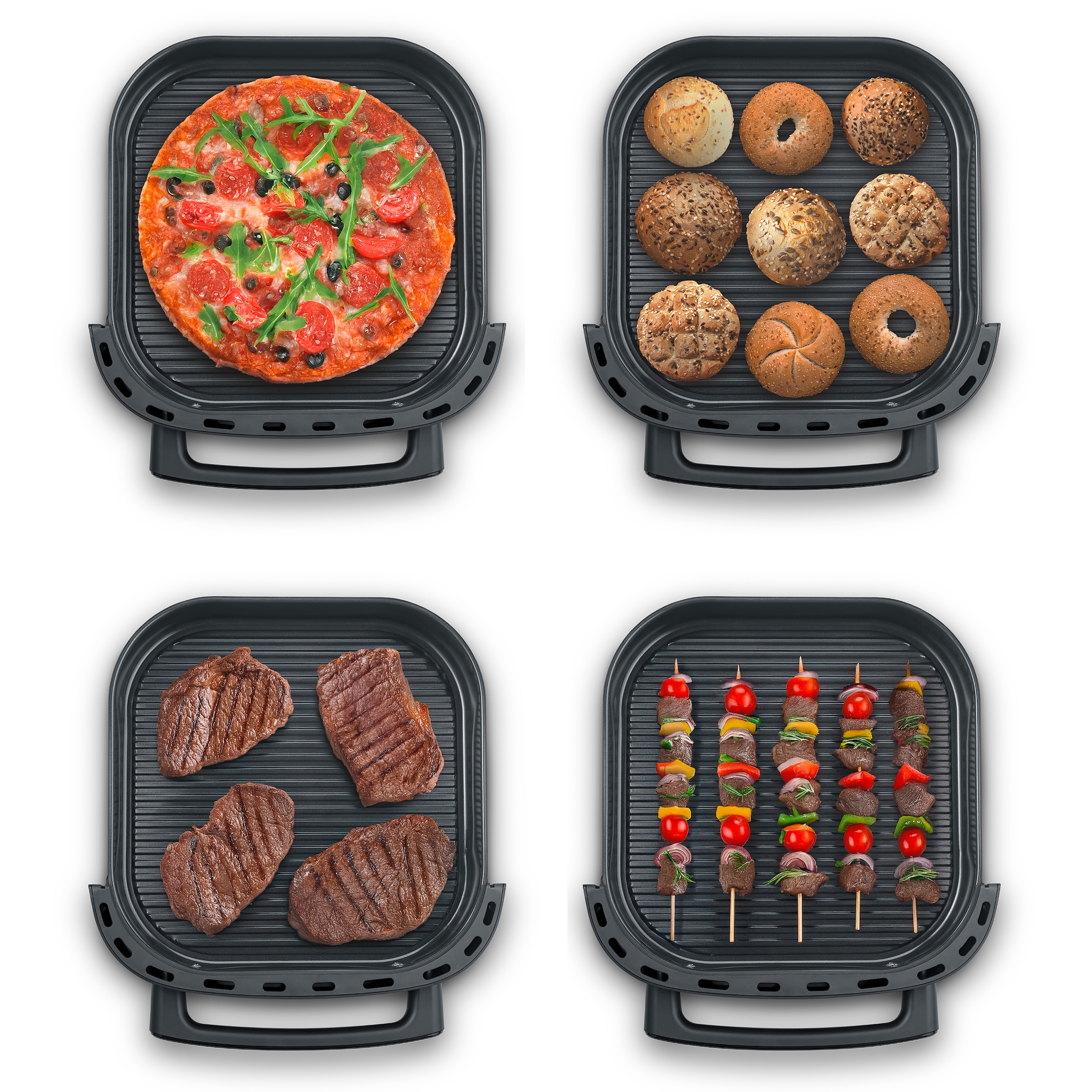 Caso Heißluftfritteuse »Design Heissluftfritteuse AirFry & PizzaChef« 2850 W Frittieren, Backen, Aufwärmen, Rösten oder Dörren.