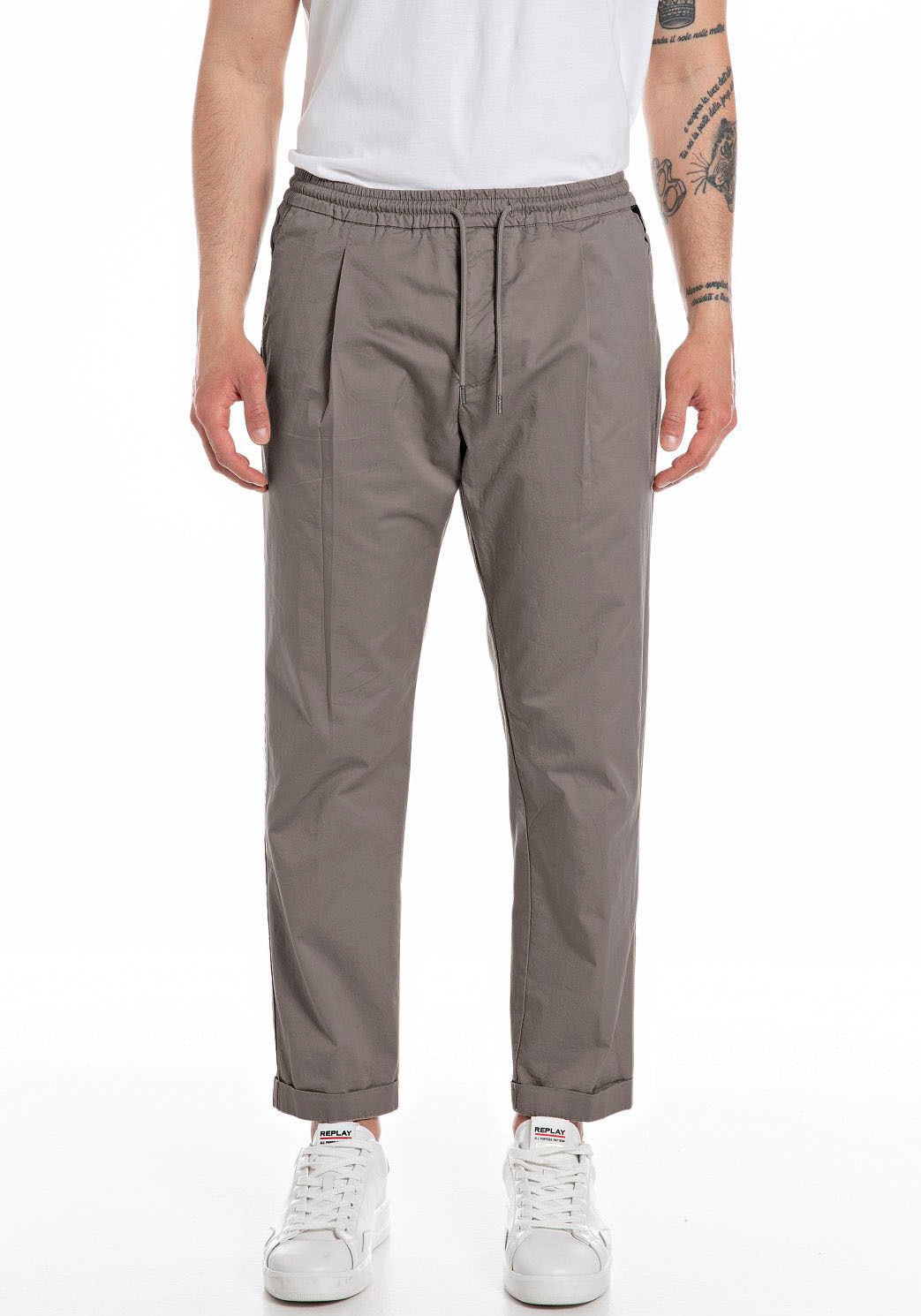 Replay Schlupfhose "Regular Fit" mit elastischem Bund günstig online kaufen