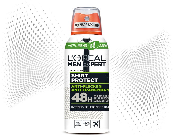 L'ORÉAL PARIS MEN EXPERT Deo-Spray »Deo Shirt Control«, (Packung, 6 tlg.), mit hoher Zuverlässigkeit