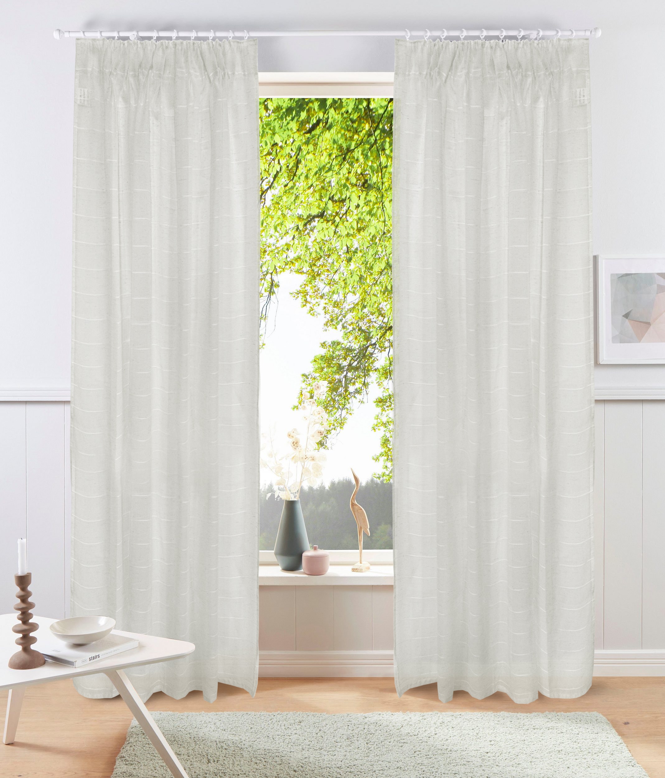 my home Gardine "Kym" Multifunktionsband 1 Stk. tlg. Halbtransparent, Multi günstig online kaufen