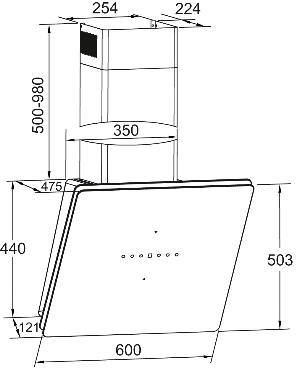 Amica Kaminhaube »KHF 695 601 S« Edles Schwarz, LED-Stripe – per Geste alles im Blick