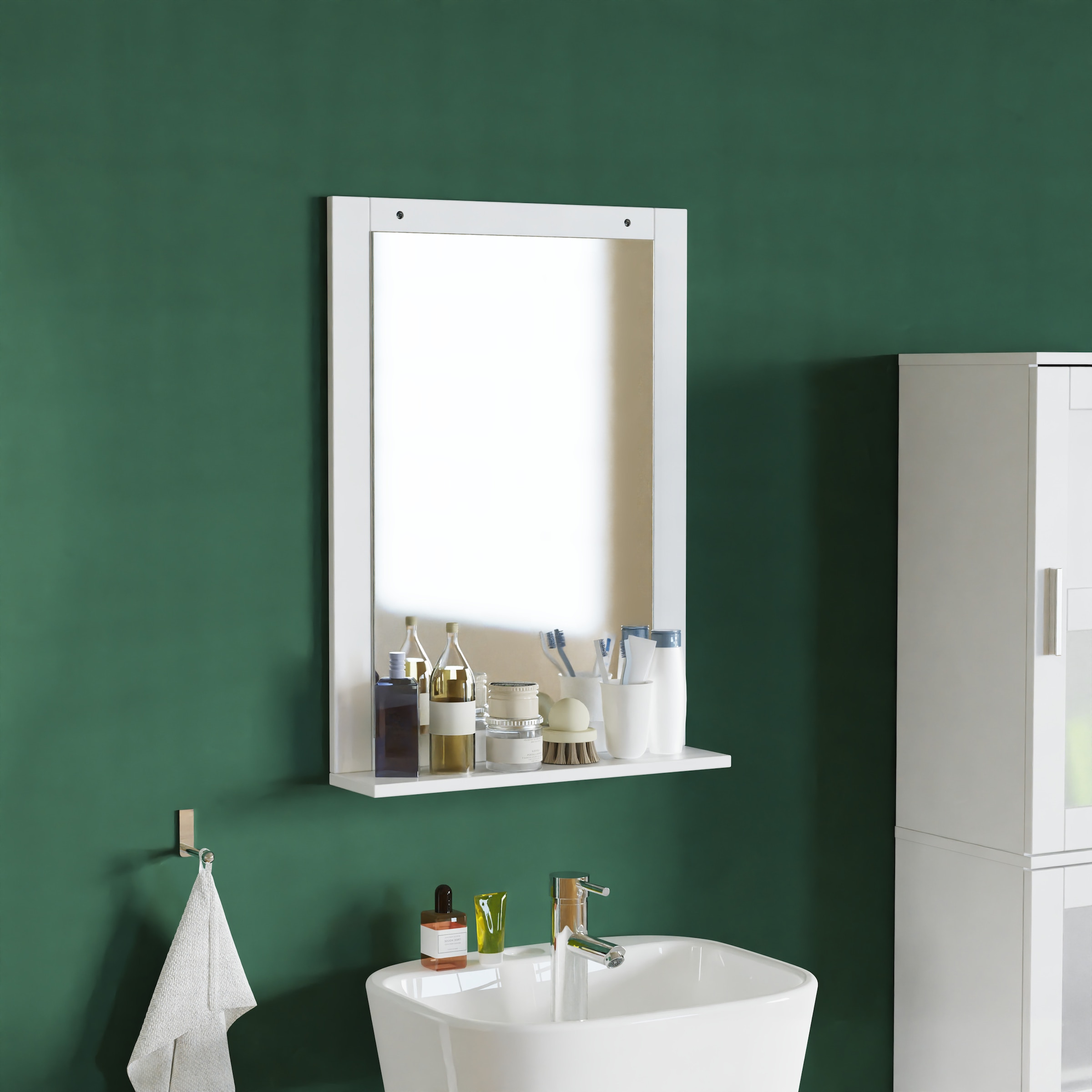 VCM Badspiegel »Holz Badspiegel Wandspiegel Hängespiegel Nilari«