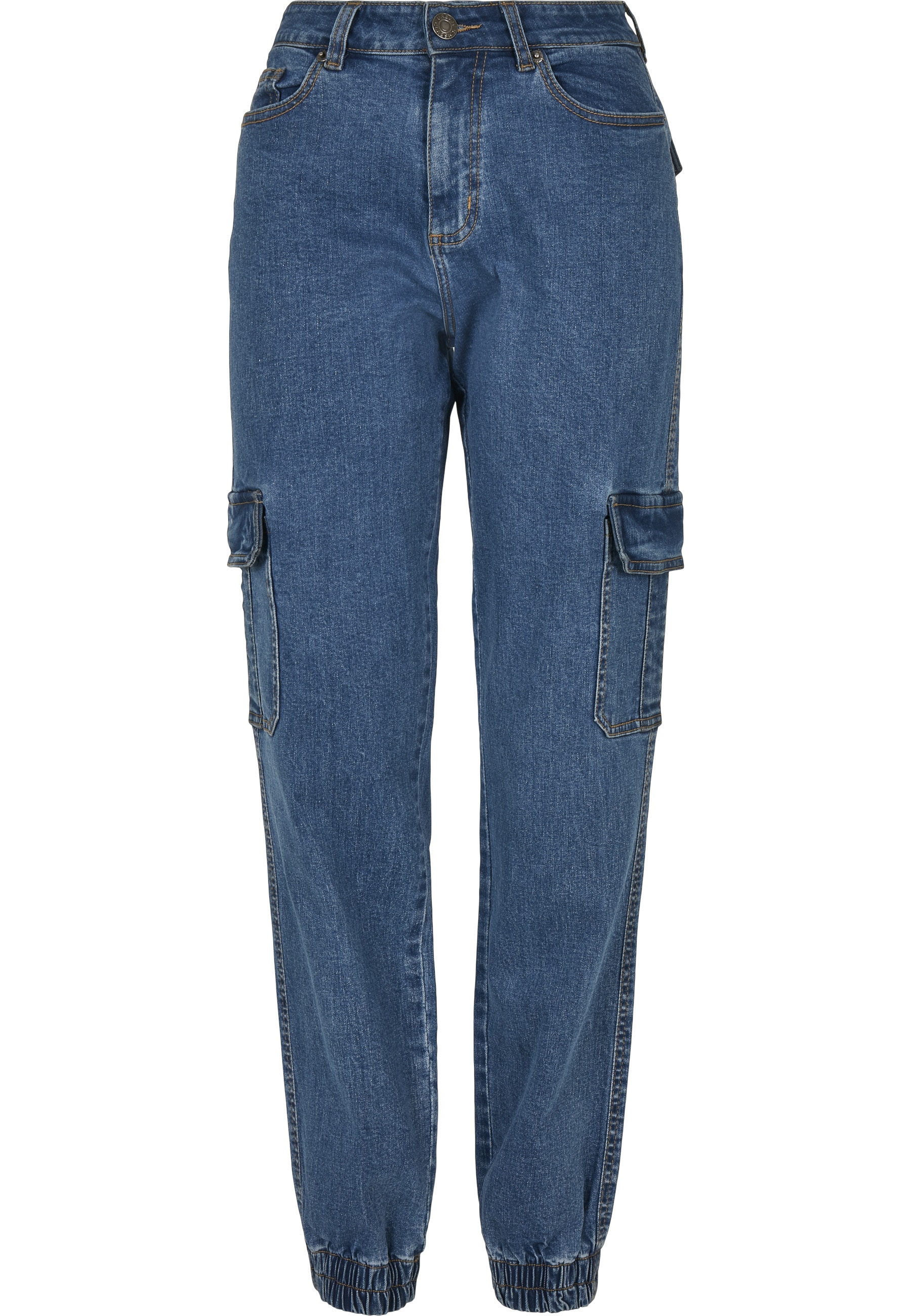 URBAN CLASSICS Stoffhose "Urban Classics Damen Ladies Organic Stretch Denim Cargo Pants"