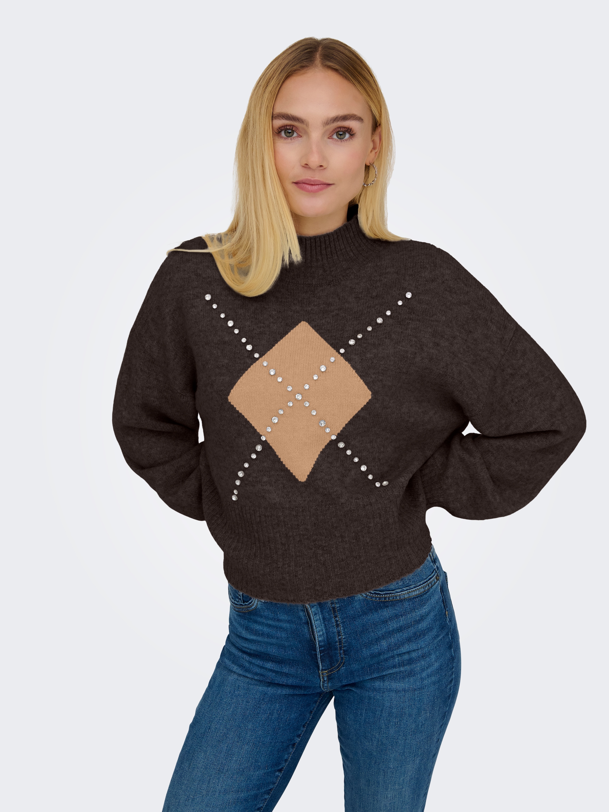 ONLY Strickpullover "ONLWAKEFIELD LIFE LS BLING HIGHNECK KNT" günstig online kaufen