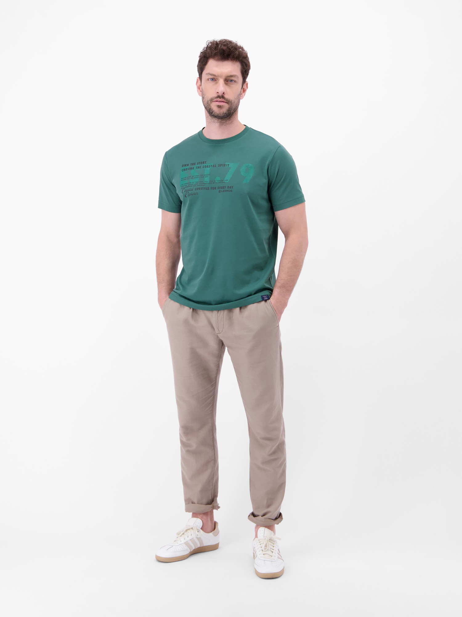 LERROS T-Shirt »T-Shirt aus Baumwolle mit Brustprint«