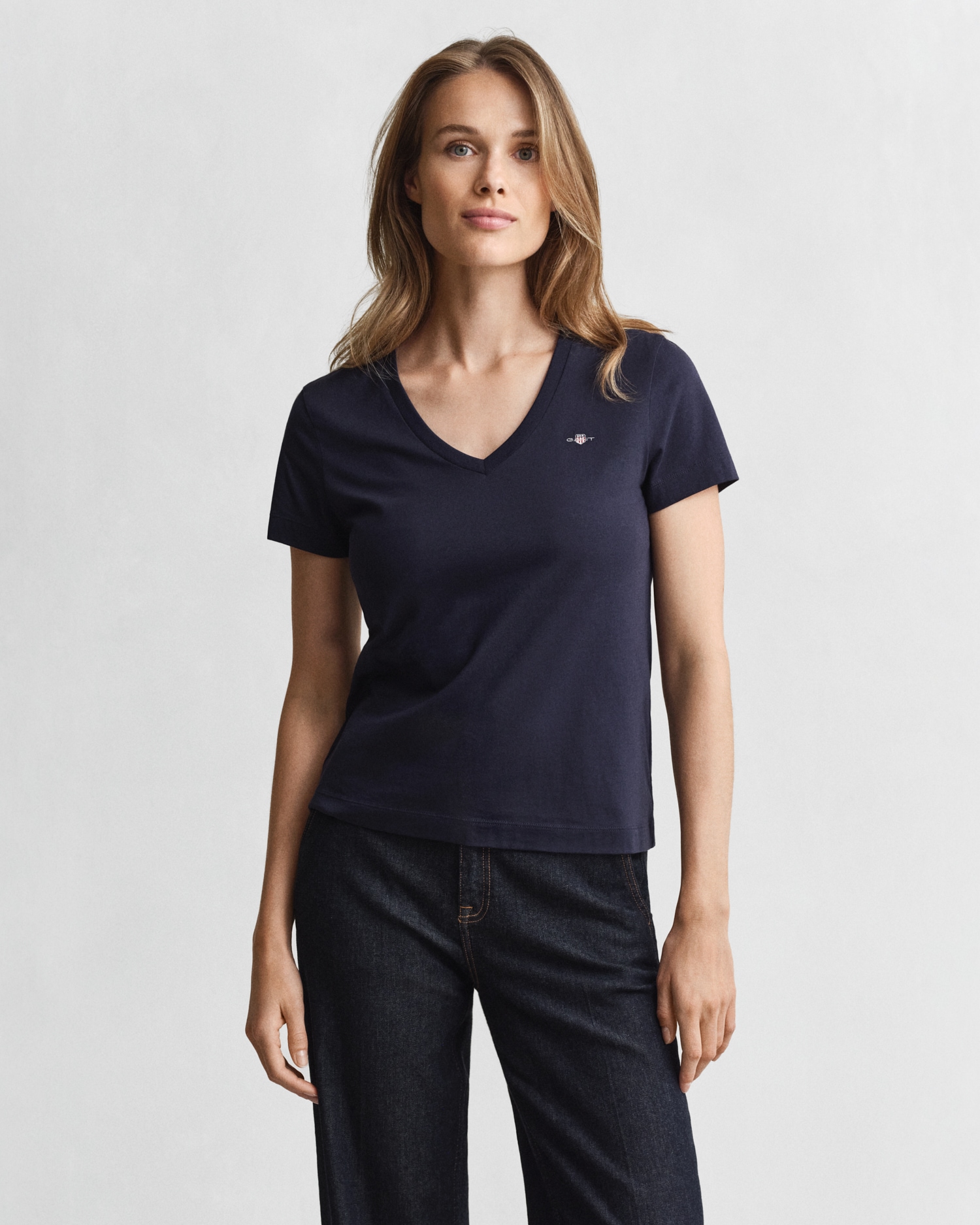 GANT Regular Shield T-Shirt Dam, EVENING BLUE, XL 4