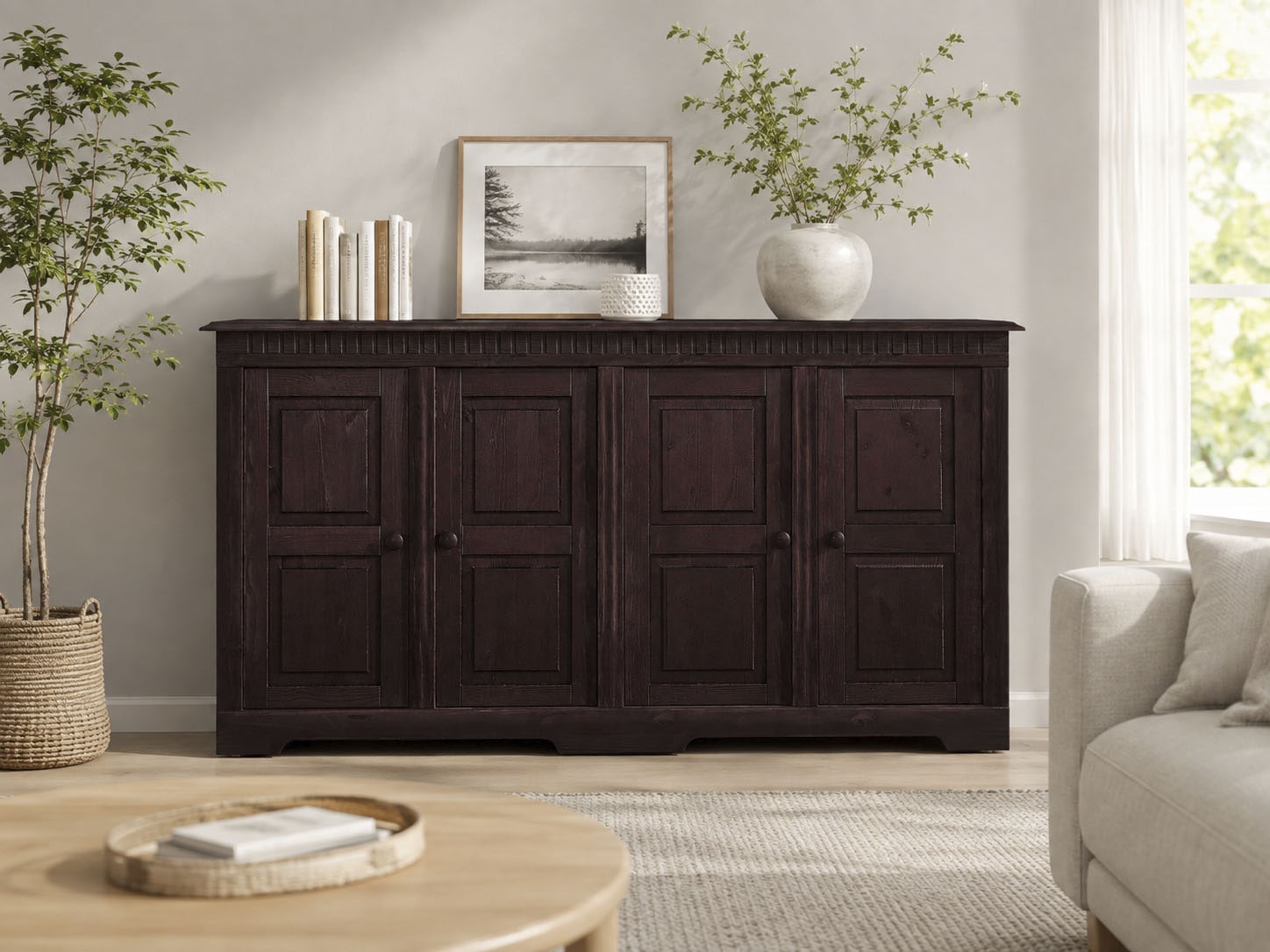 OTTO home Sideboard "Lisa" Kommode aus massivem Kiefernholz, in 2 Breiten lieferbar