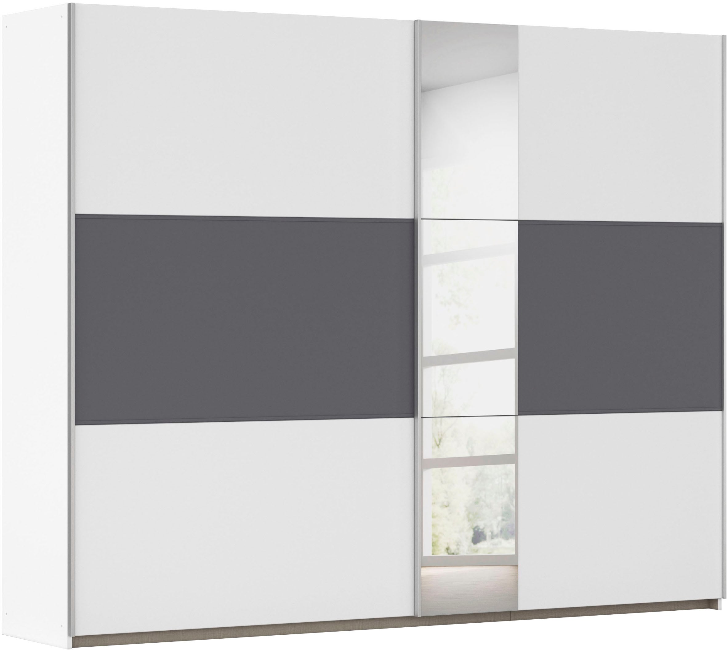 OTTO home Kleiderschrank "Mehrzweckschrank Aktenschrank Möbel Mietswohnung TOPSELLER ASTANA" 3 Ausstattungen BASIC/CLASSIC/PREMIUM (inkl. SOFT-CLOSE-FUNKTION), mit 3 Spiegelelementen, Metallgriffleisten alufarbig MADE IN GERMANY