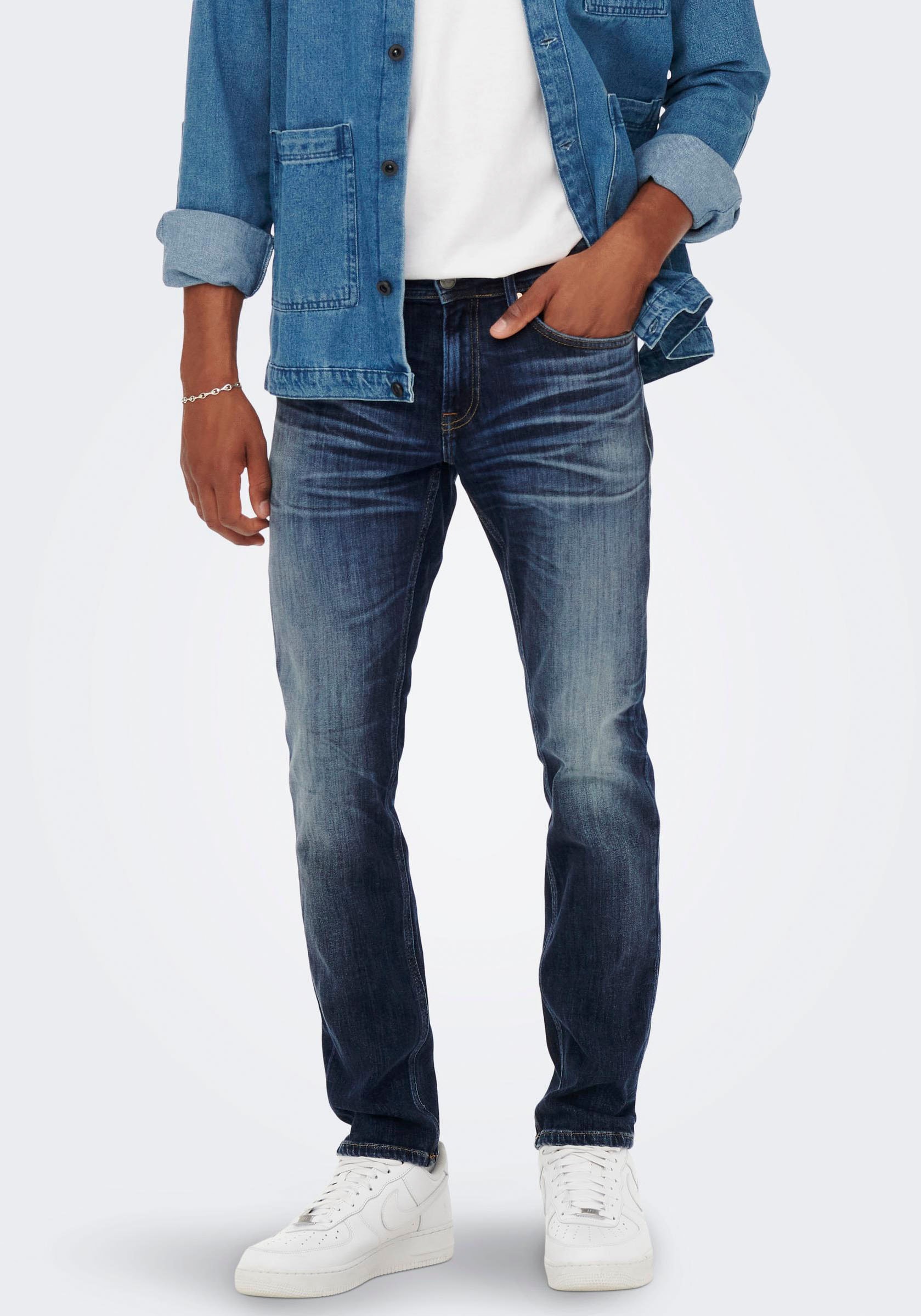 ONLY & SONS Straight-Jeans "ONSWEFT REGULAR WB 0021 TAI DNM NOOS", im 4-Pocket-Style