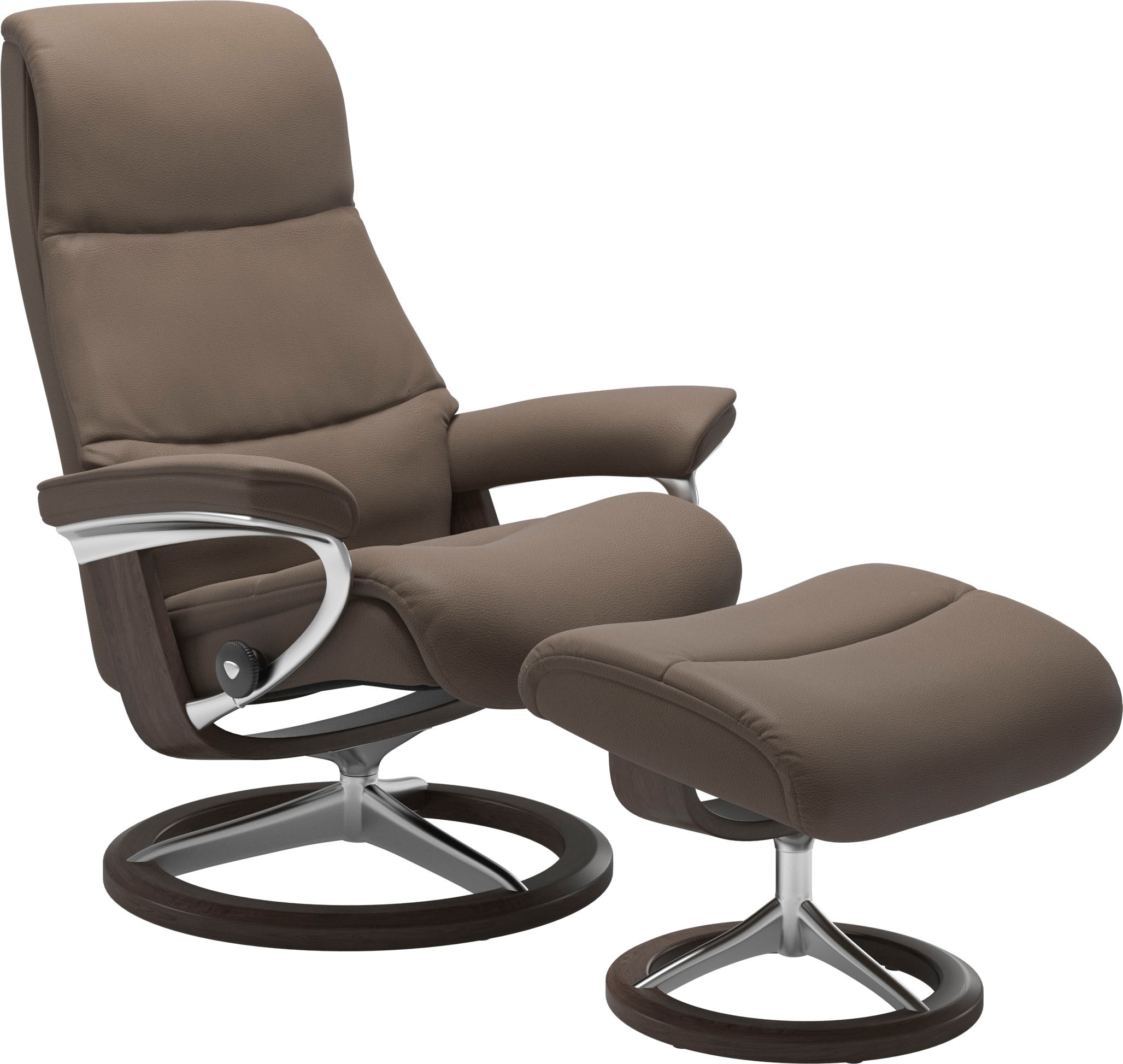 Relaxsessel STRESSLESS "View", braun (mole batick), B:82cm H:109cm T:81cm, Leder BATICK: BATICK ist ein leicht korrigiertes, durchgefärbtes und genarbtes Möbelleder, bei dem die meisten Unebenheiten und Spuren in der Regel entfernt wurden.;Leder PALOMA: P 10