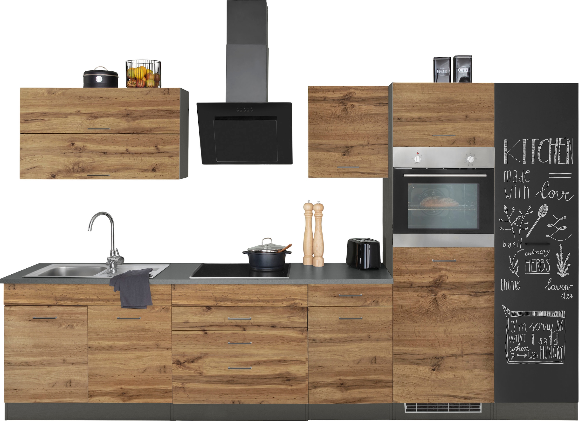 KOCHSTATION Küchenzeile »KS-Trier« ohne E-Geräte, Breite 340 cm