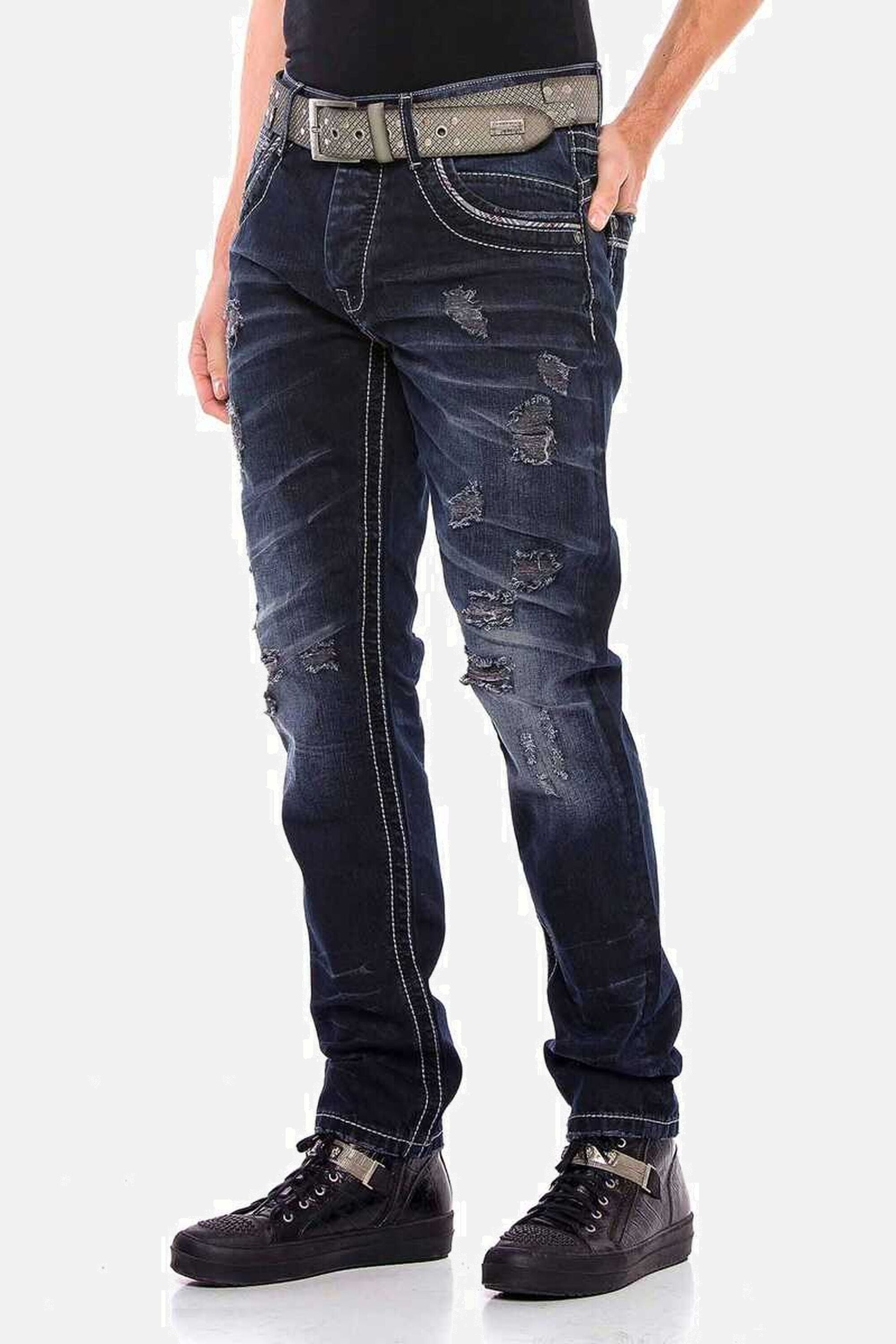 Cipo & Baxx Regular-fit-Jeans »Jeans«, mit lässigen Destroyed-Elementen, CD539