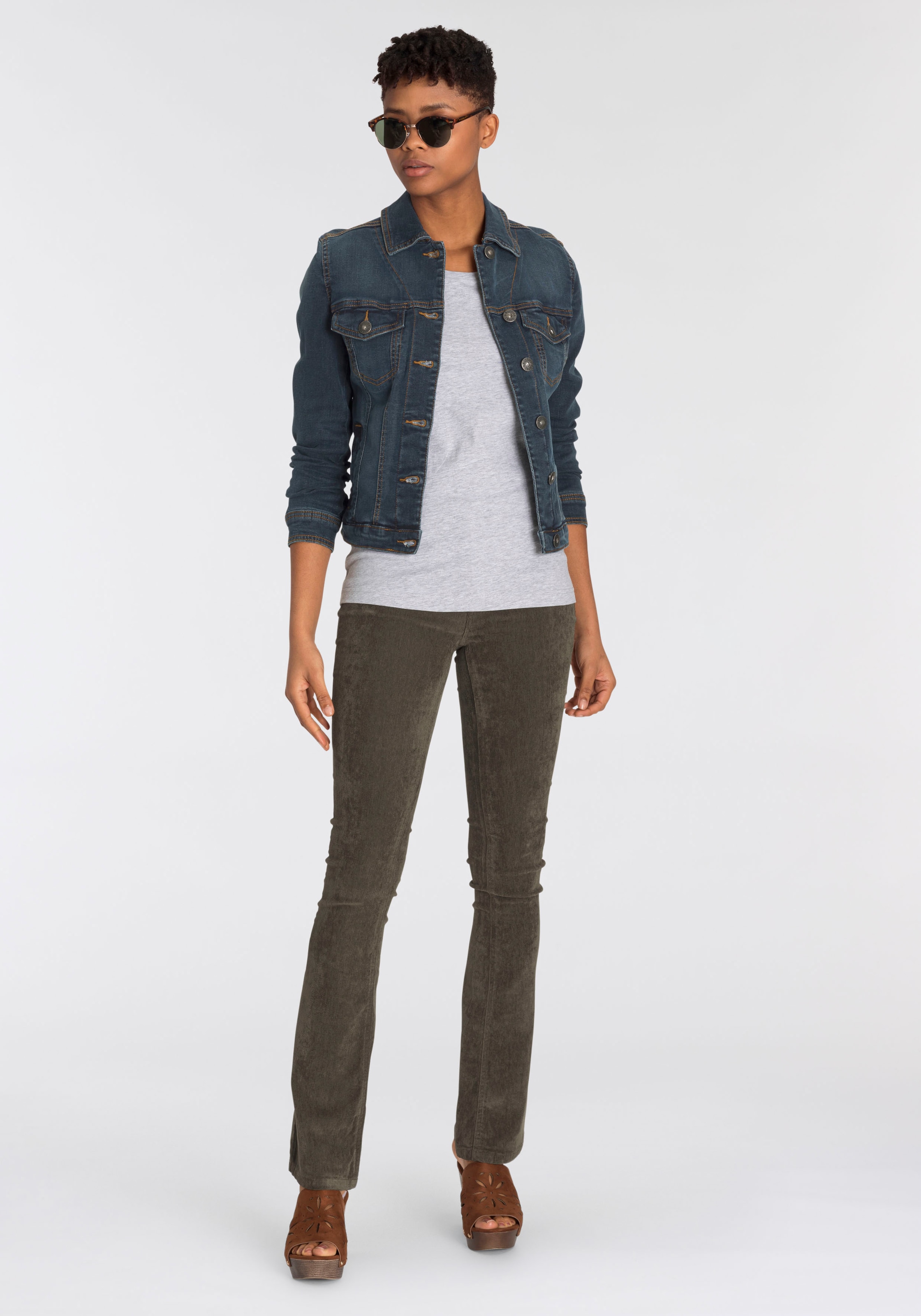 Arizona Jeansjacke, aus kaufen Denim | im elastischem Stil BAUR für klassischem