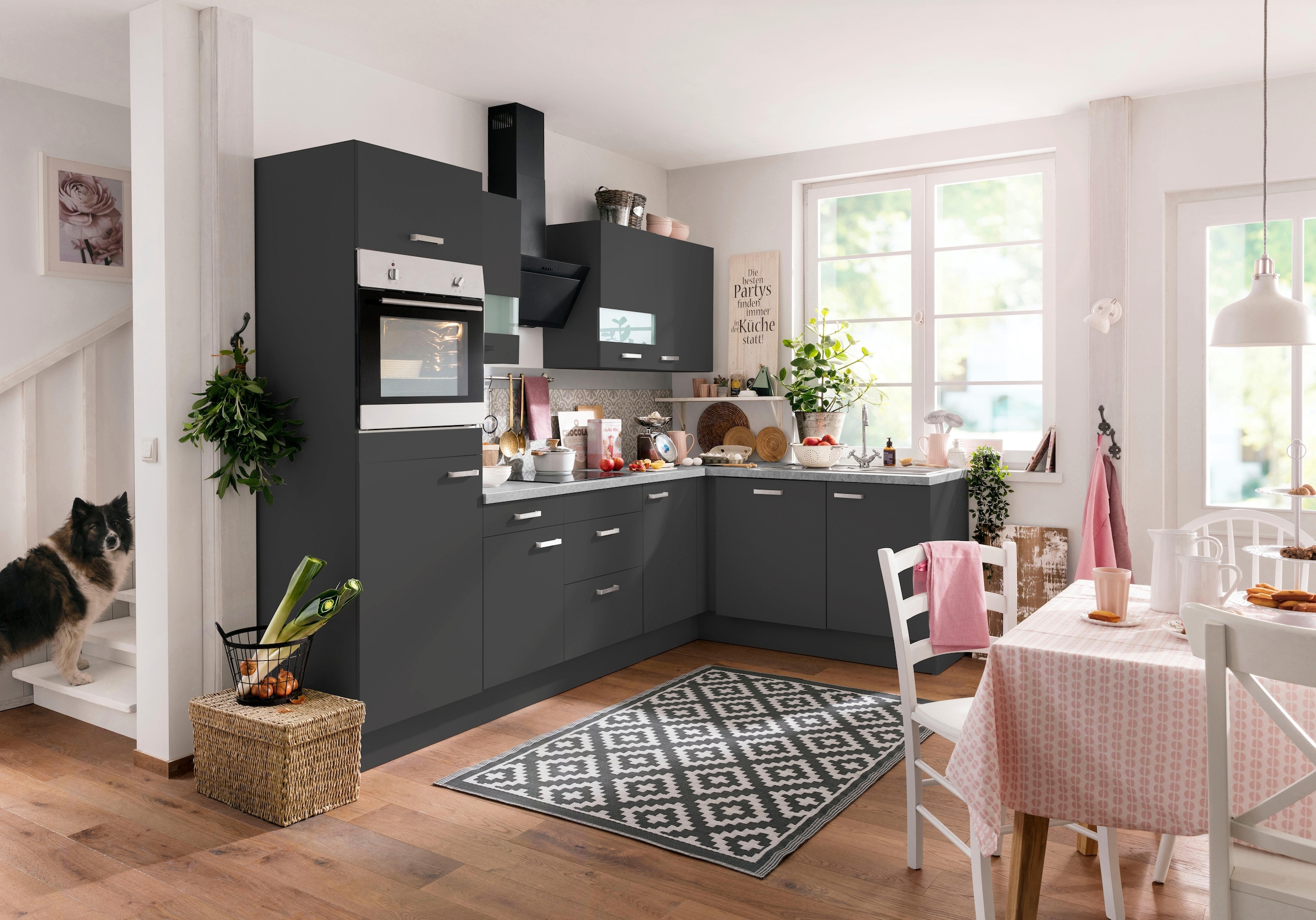 OPTIFIT Winkelküche »Parma«, mit E-Geräten, Stellbreite 285 x 175 cm