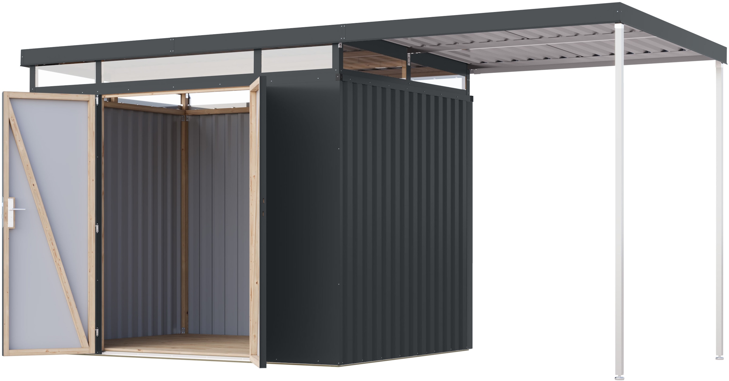 Karibu Gerätehaus »Titanium 3 SET mit Anbaudach« Made in Germany