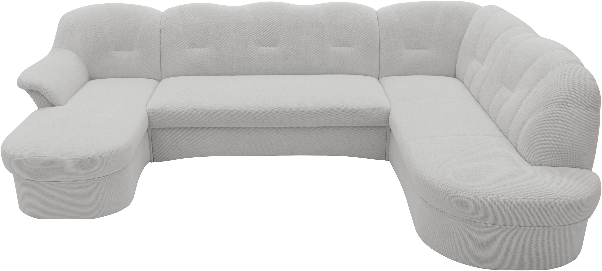 DOMO collection Wohnlandschaft »Flores auch in Leder-Bezug, B/T/H: 293/180/86 cm, U-Form«, (3 St.), wahlweise mit Bettfunktion, wahlweise mit Federkern