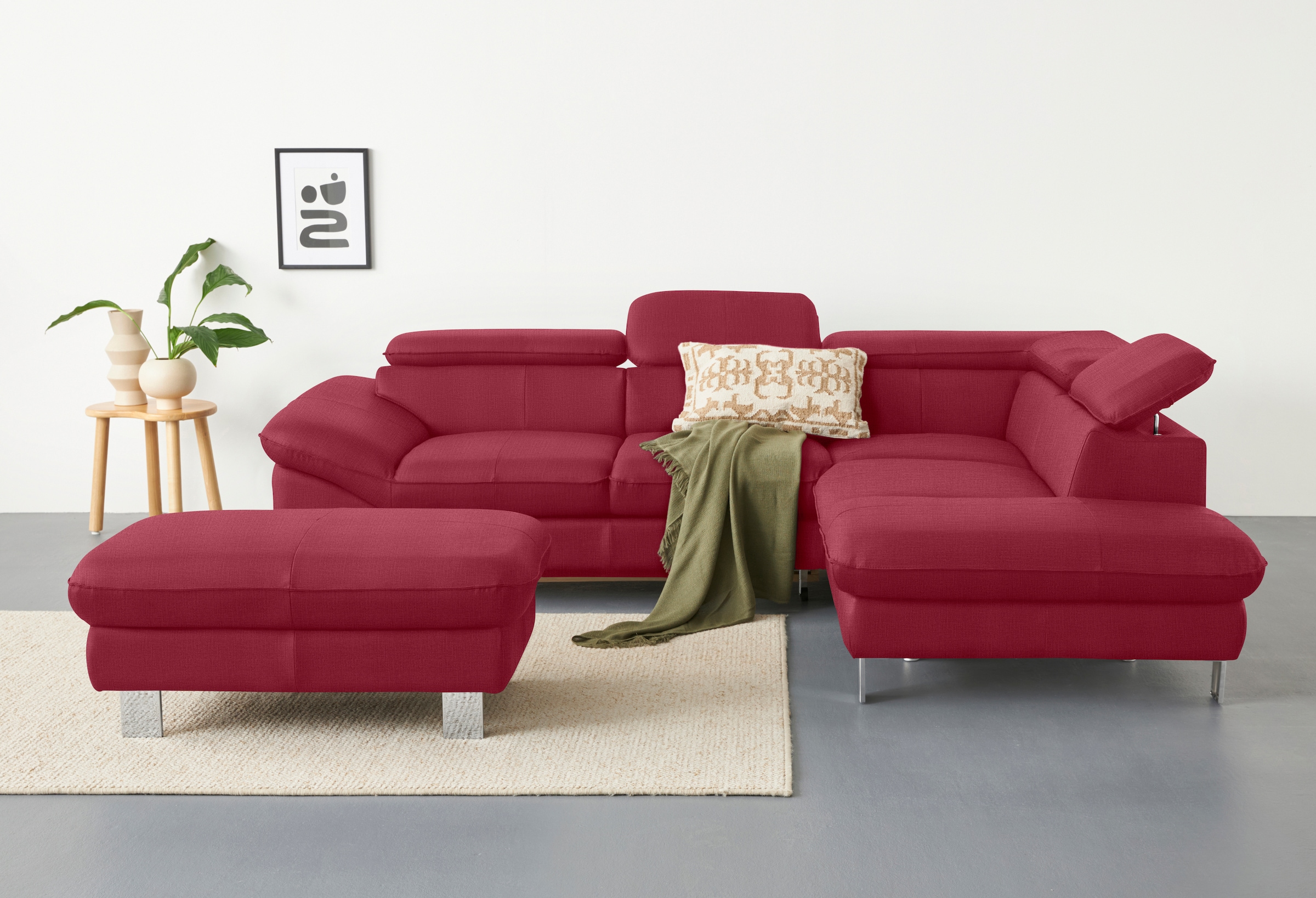 COTTA Ecksofa »Driver L-Form«, mit Kopfteilverstellung, wahlweise mit Bettfunktion