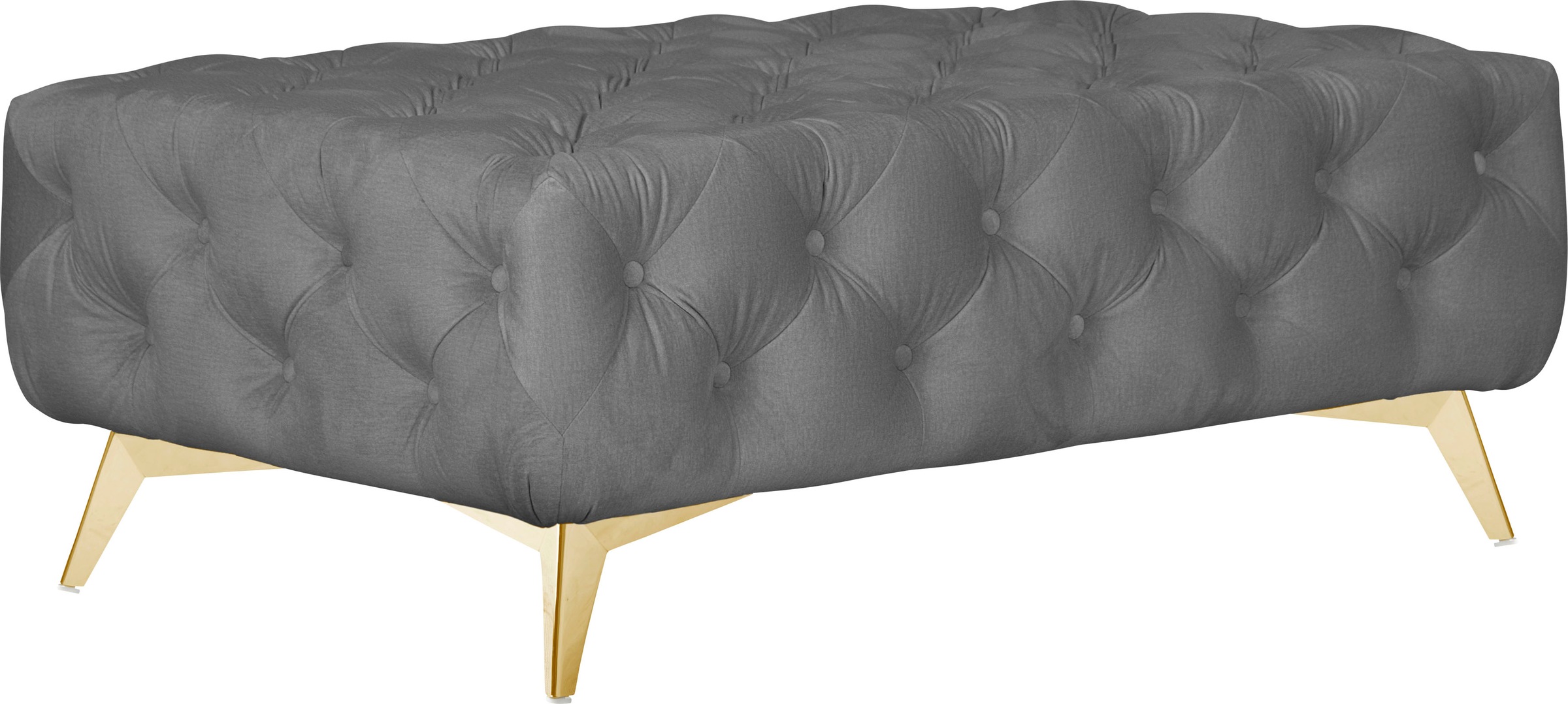 Leonique Polsterhocker »Amaury«, Chesterfield-Optik, Breite 120cm, Fußfarbe wählbar