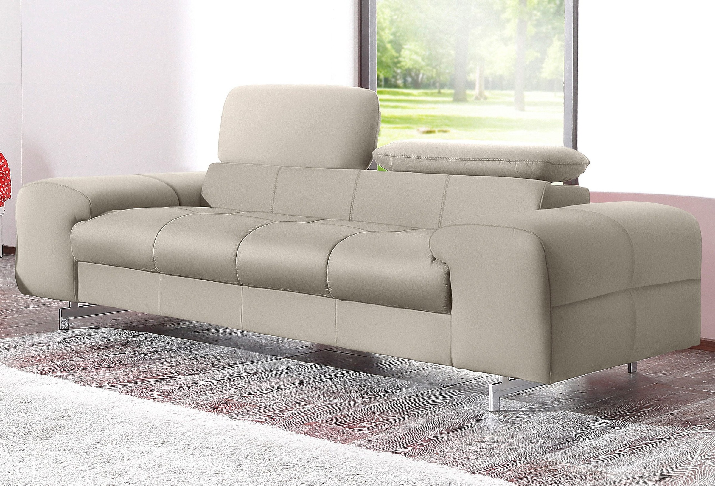 COTTA 2-Sitzer "Chef" Big-Sofa mit Kopfteilverstellung, edle Metallkufen günstig online kaufen